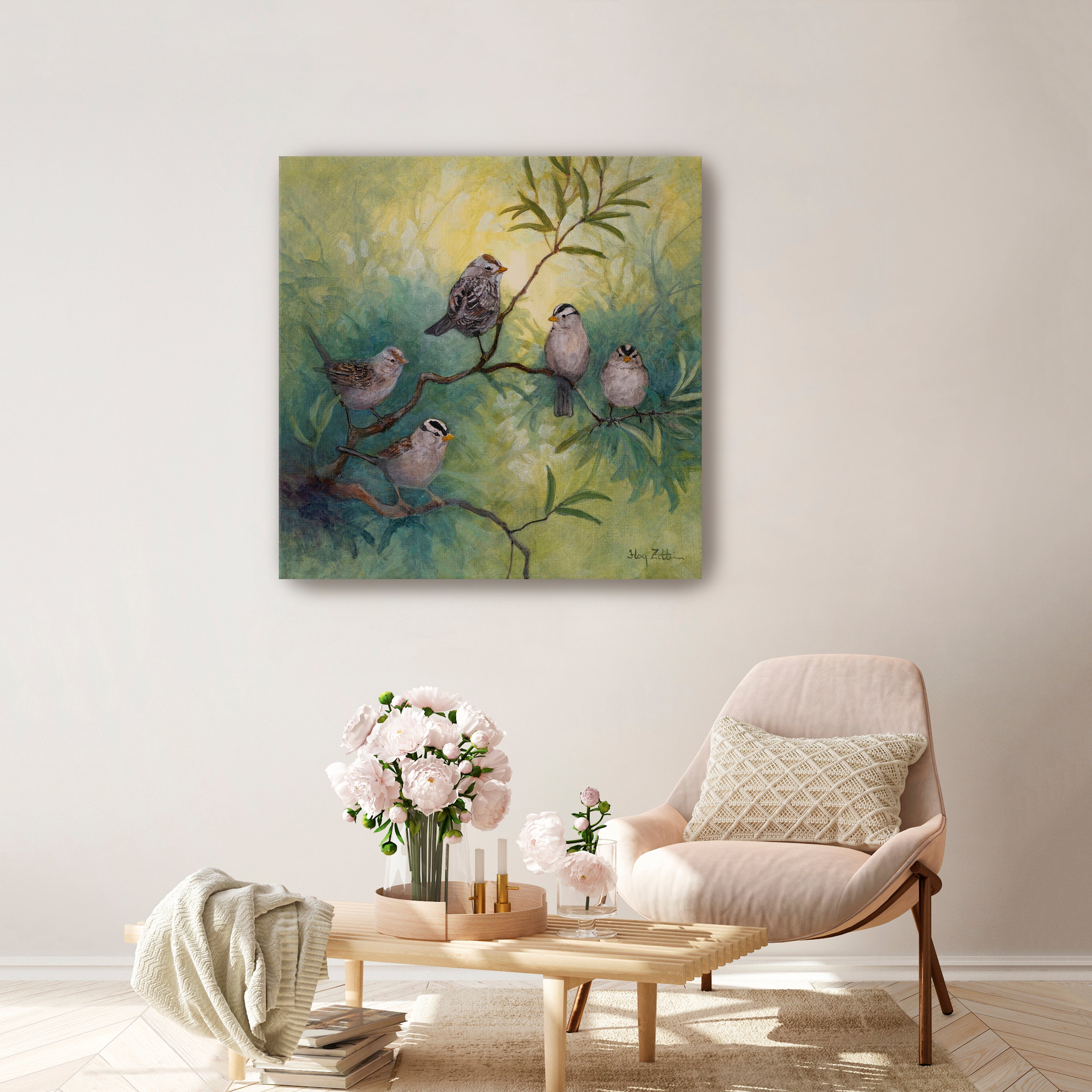 White-crowned Sparrows Canvas Giclee