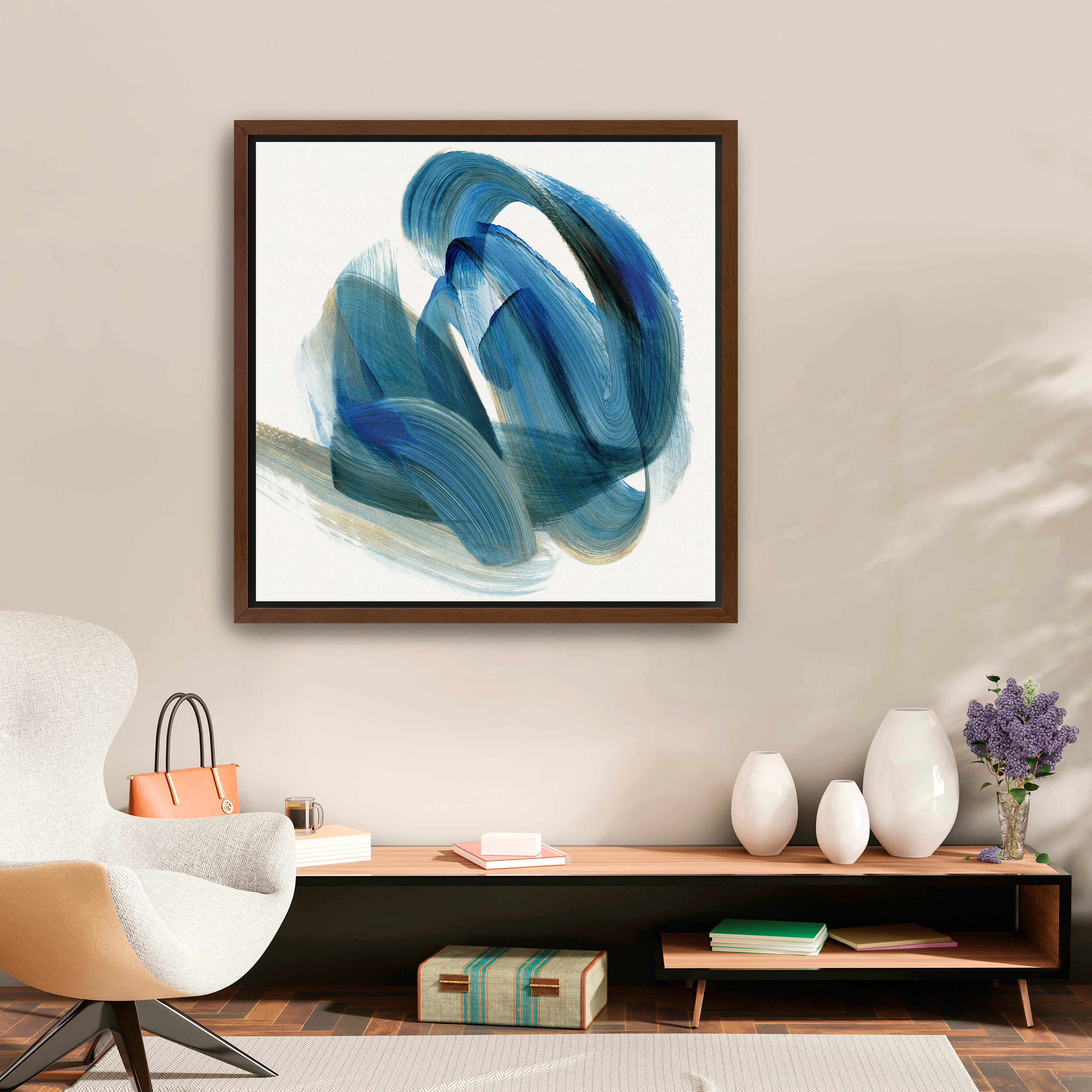 Whirling Currents of Blue Harmony I Canvas Giclee