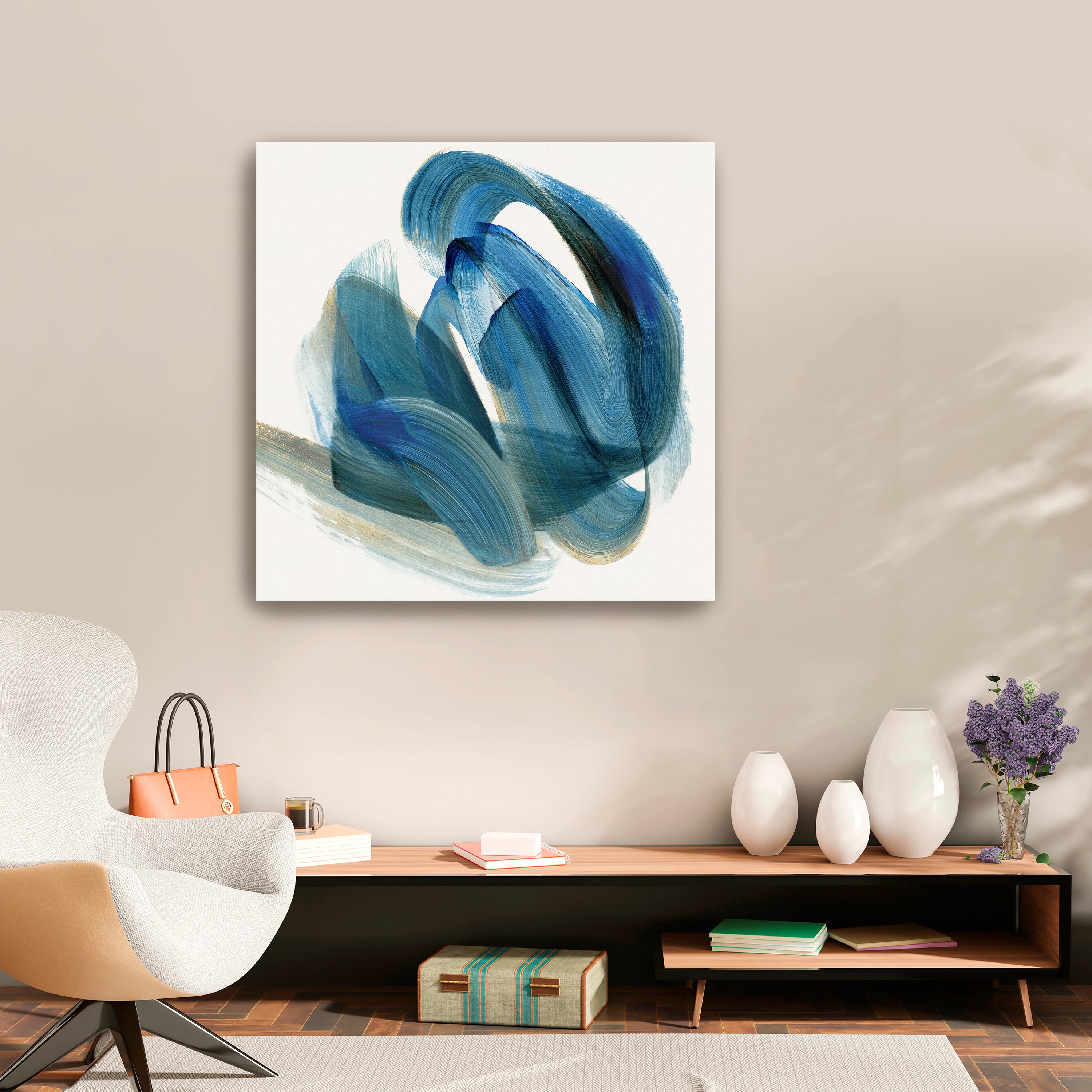 Whirling Currents of Blue Harmony I Canvas Giclee