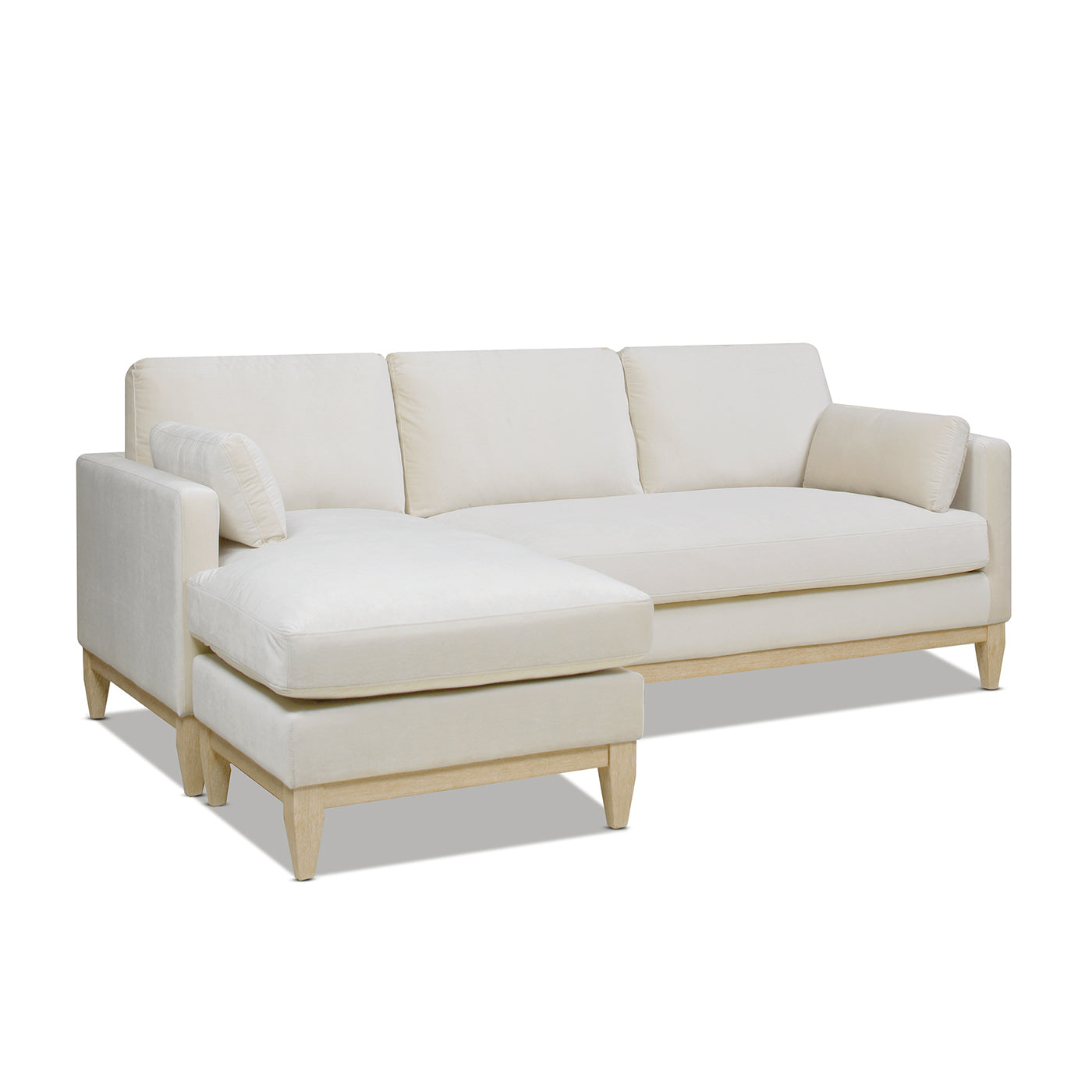 Knox 89' Velvet Modern Farmhouse Reversible Chaise Sectional Sofa