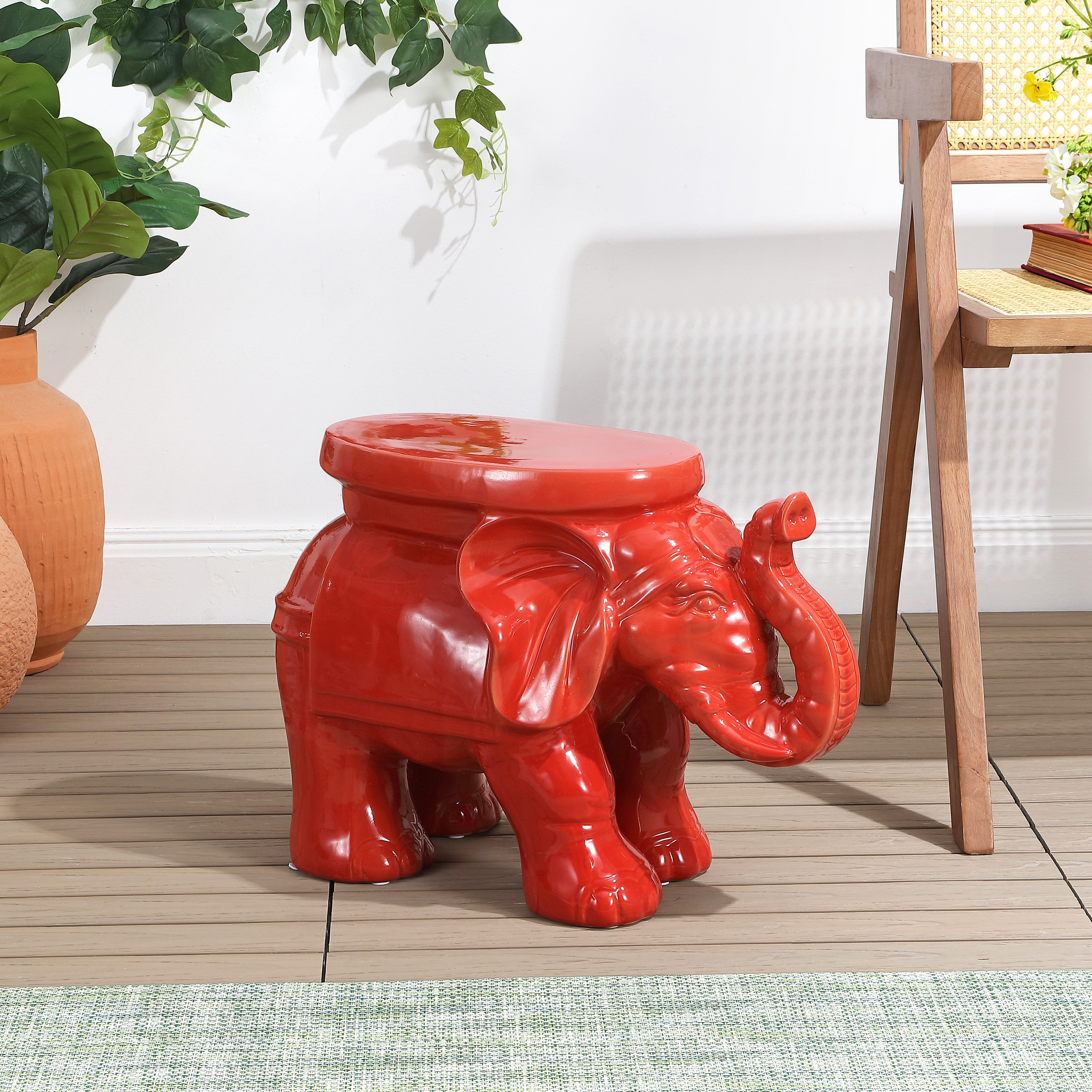 Elephant Ceramic Garden Stool
