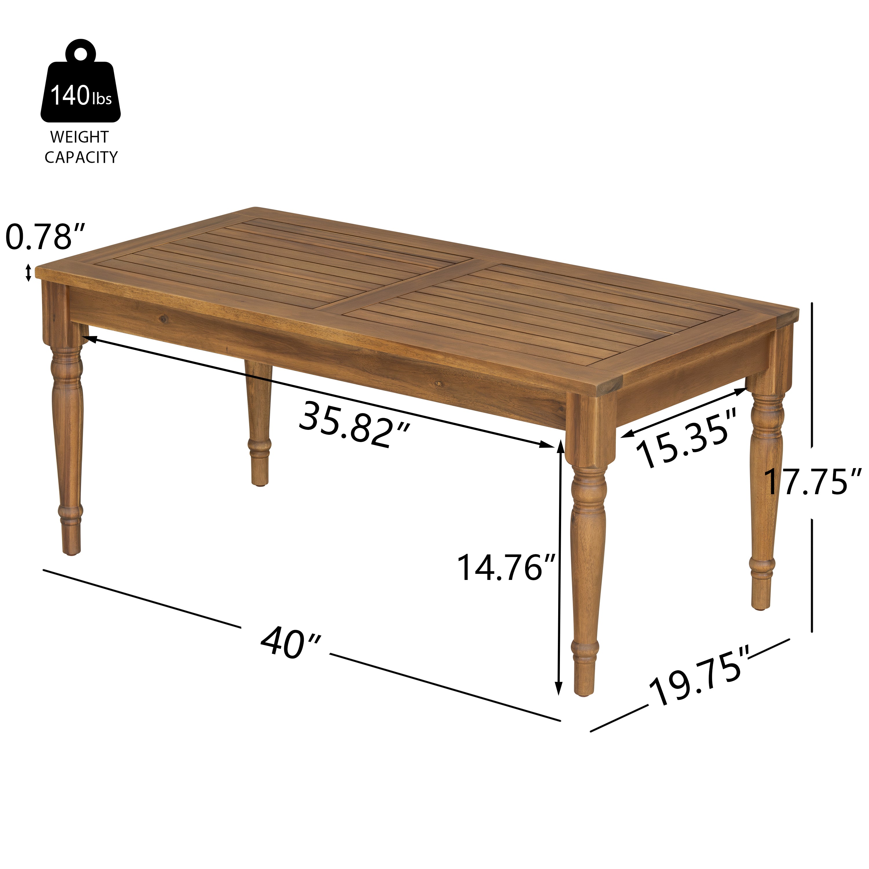 Islewood Acacia Wood Outdoor Coffee Table