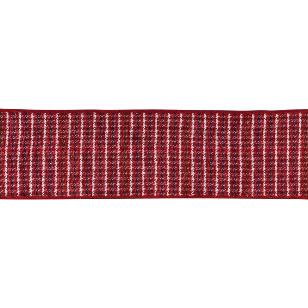 4" Red Plaid Polyester Ribbon