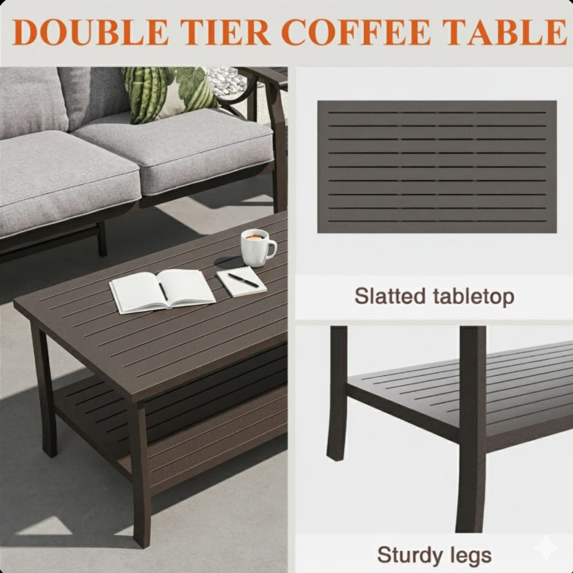 Marisol 5 Piece Metal Patio Furniture Set with Loveseat