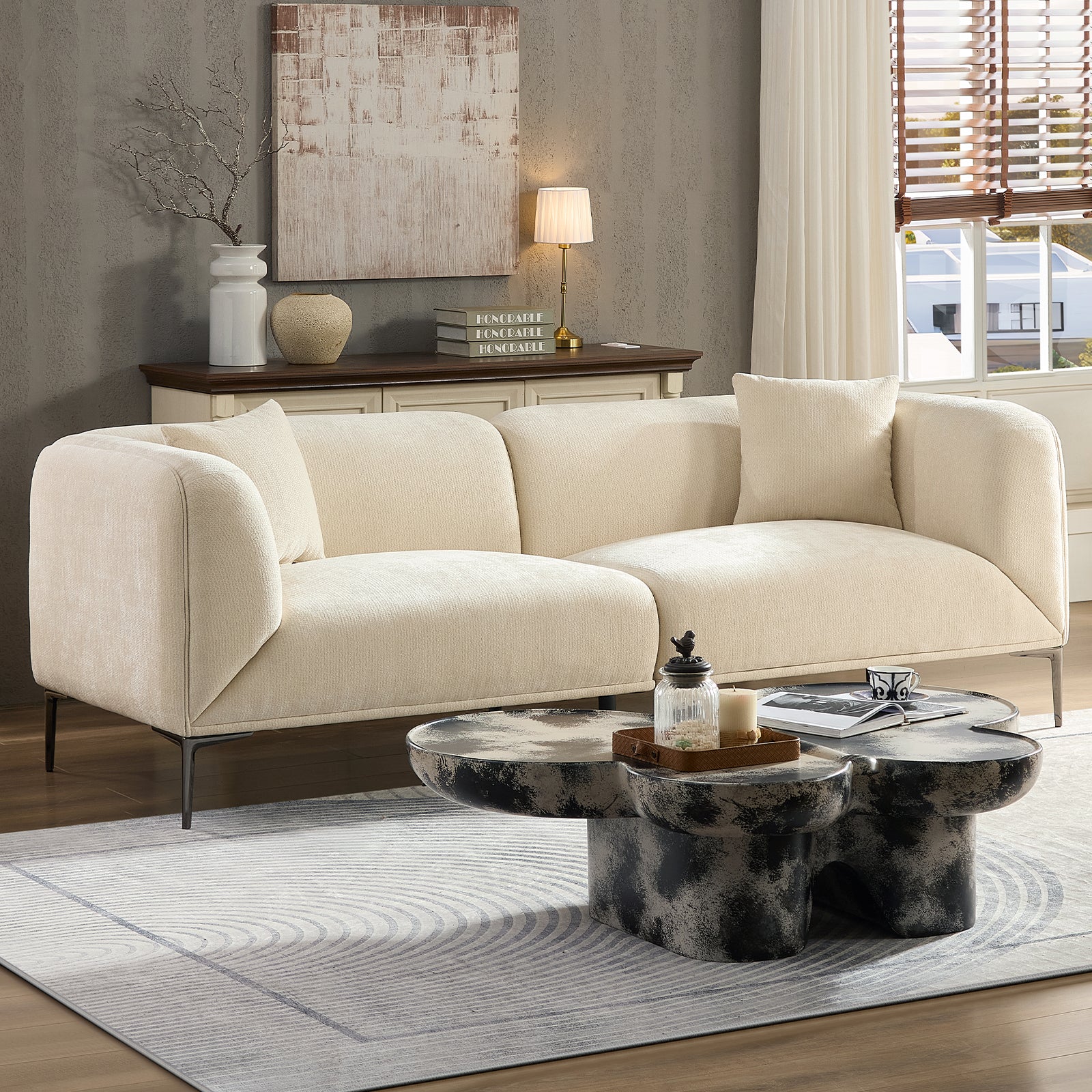 Modern Sofa with Metal Legs