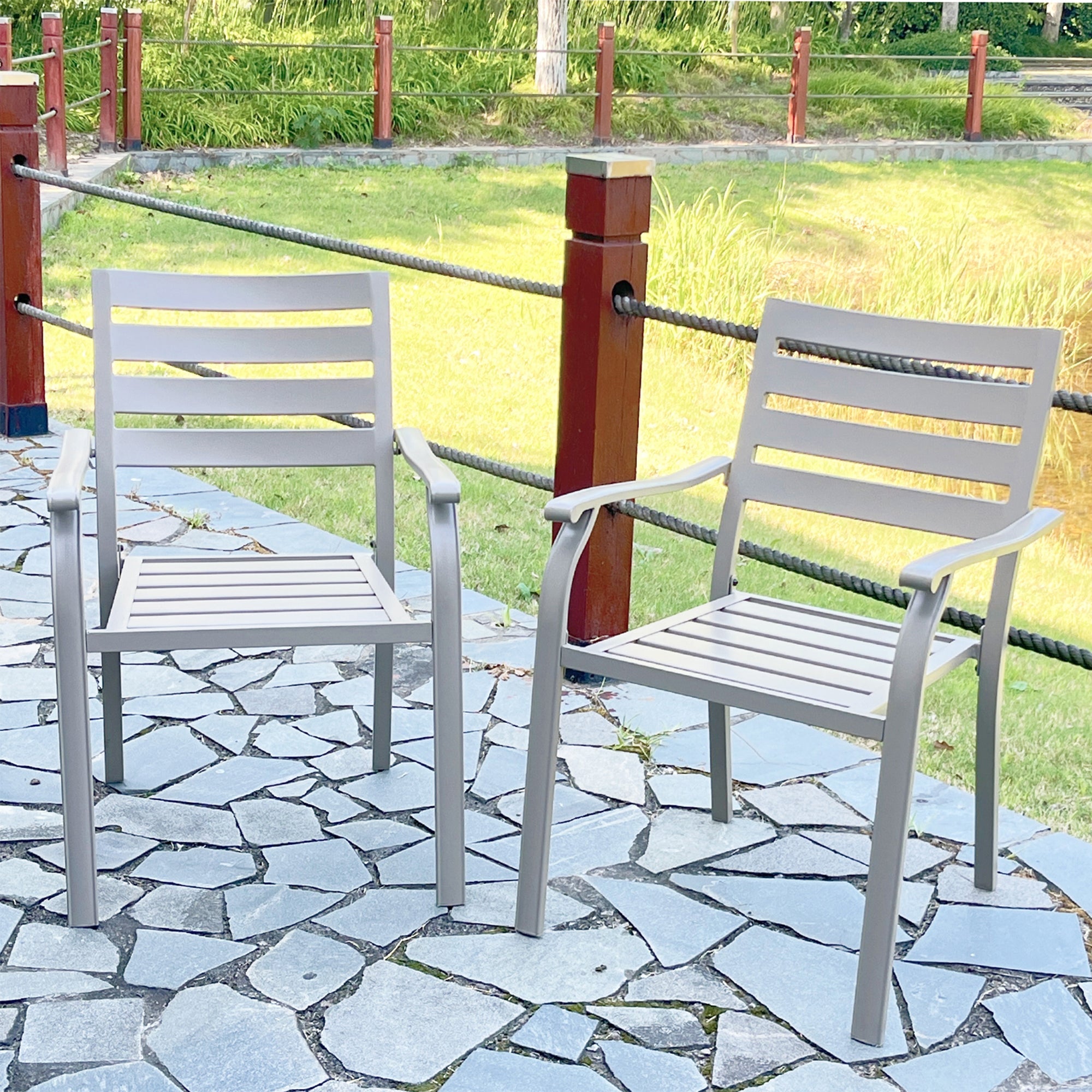 Vireo lron Terrace Dining Chairs, Set of 2