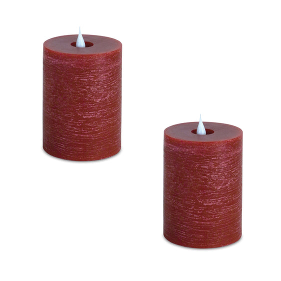 Red Simplux Designer Led Candle with Remote, Set of 2