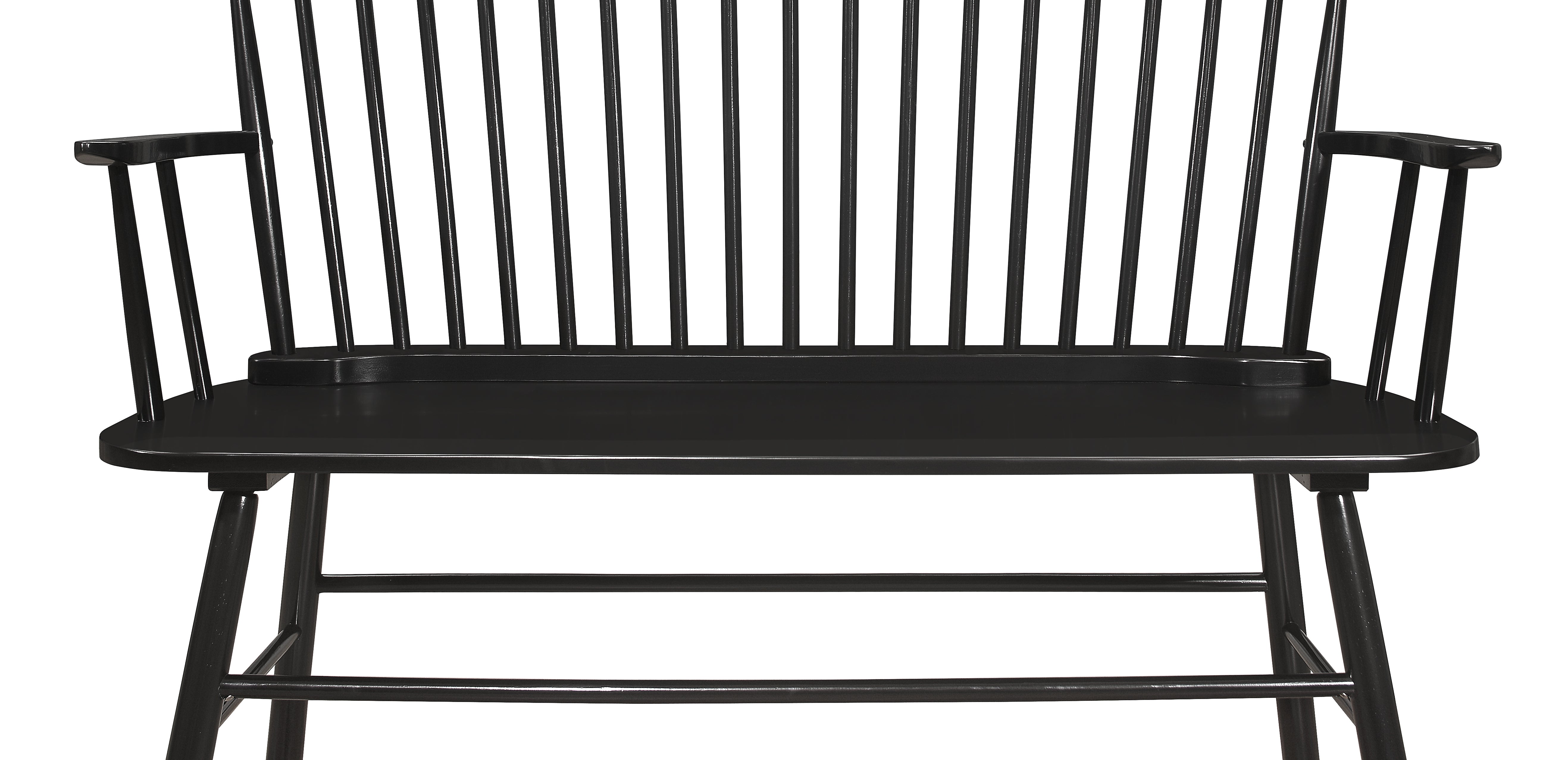 Farmhouse Vintage-Style Wood Spindle Back Bench
