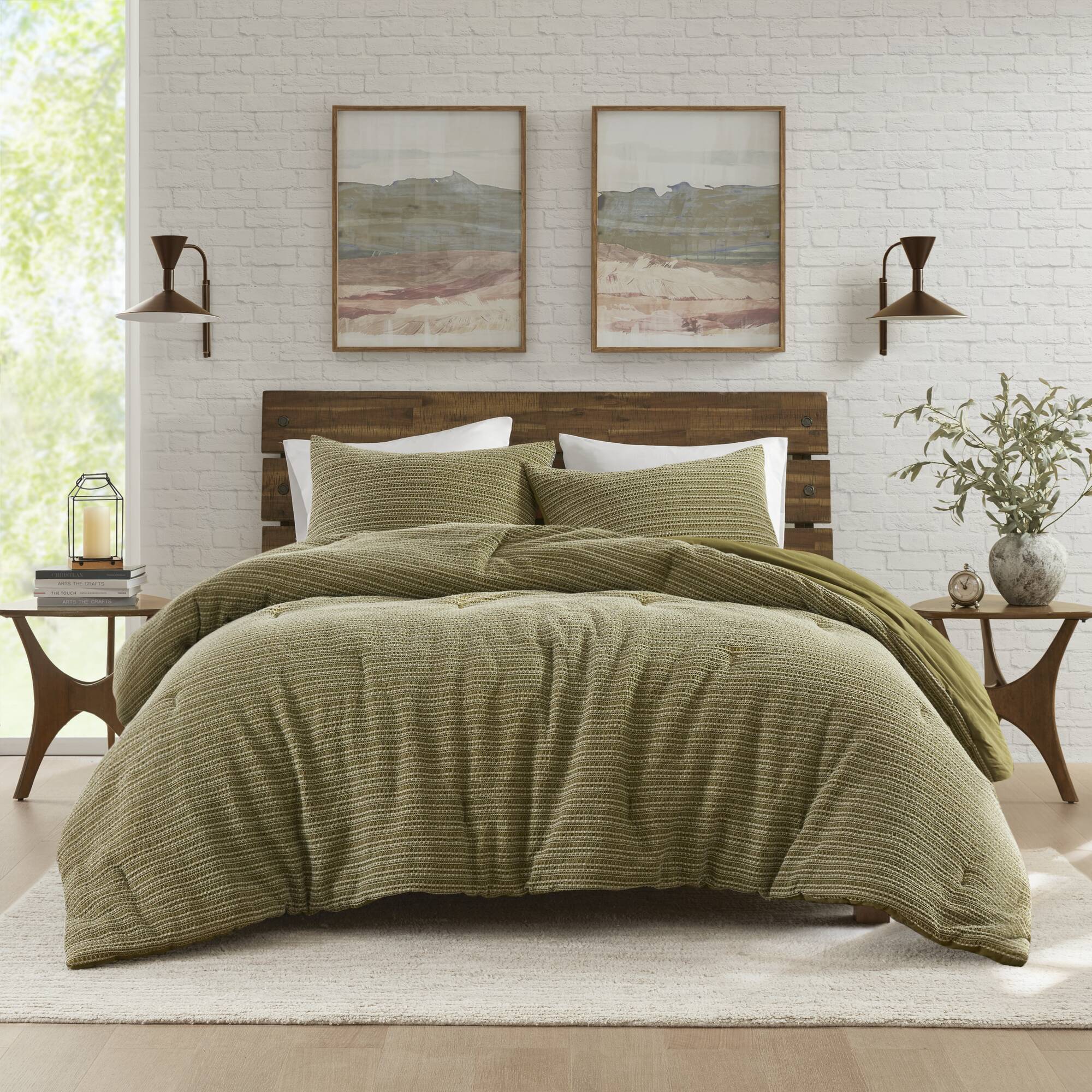 3P Piece Waffle Washed Comforter Set