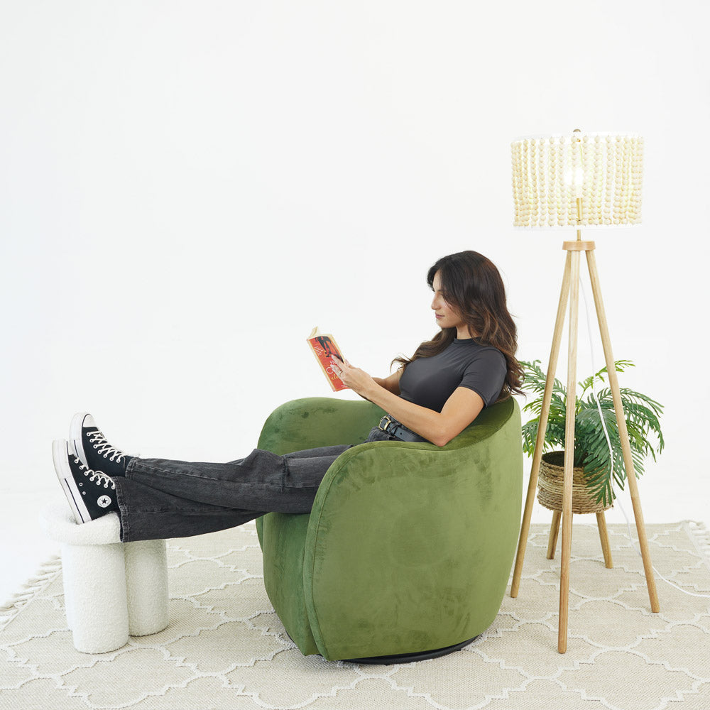 Renee Velvet Swivel Chair