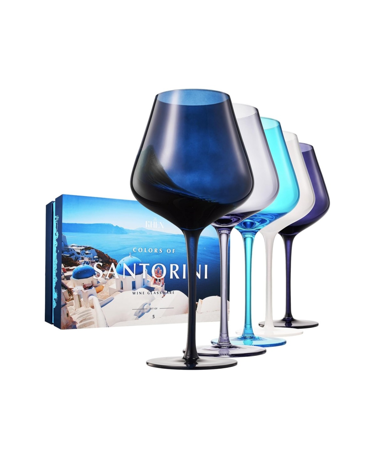 Santorini Wine Glasses Set of 5