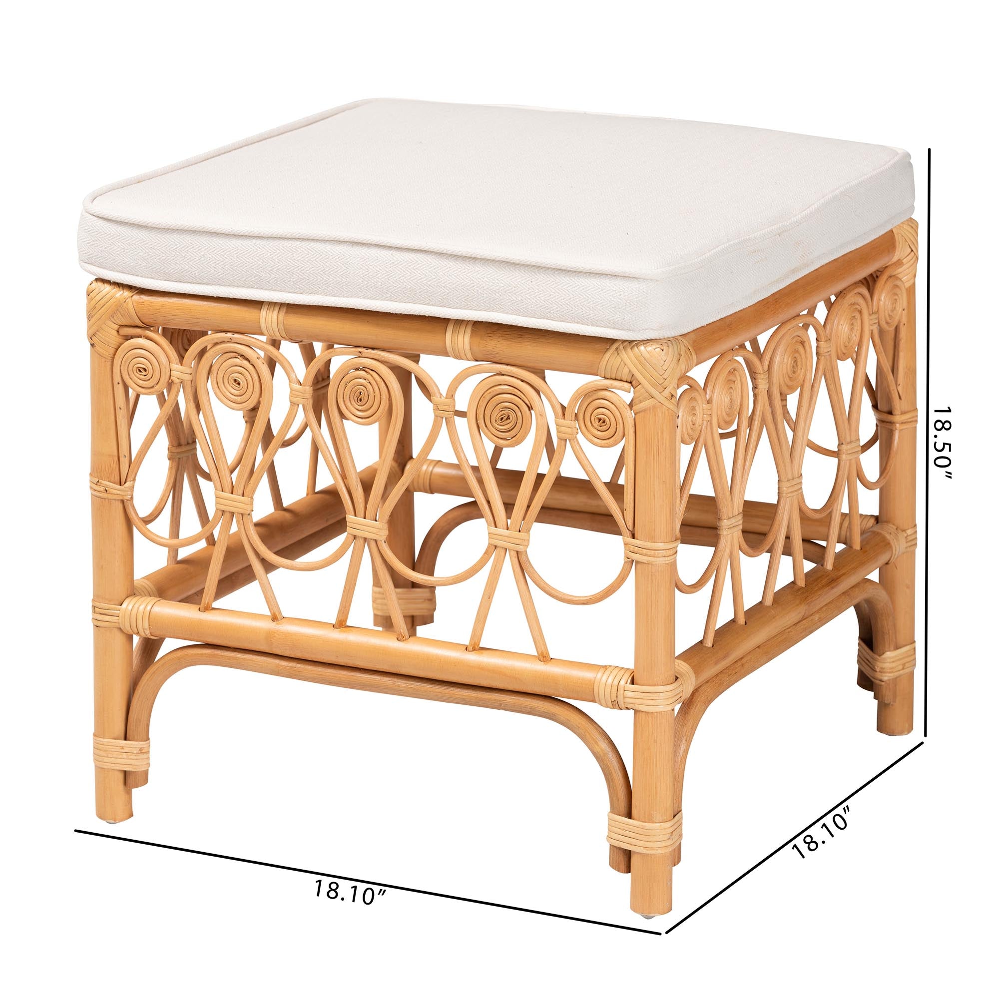 Rayhan Rattan Footstool