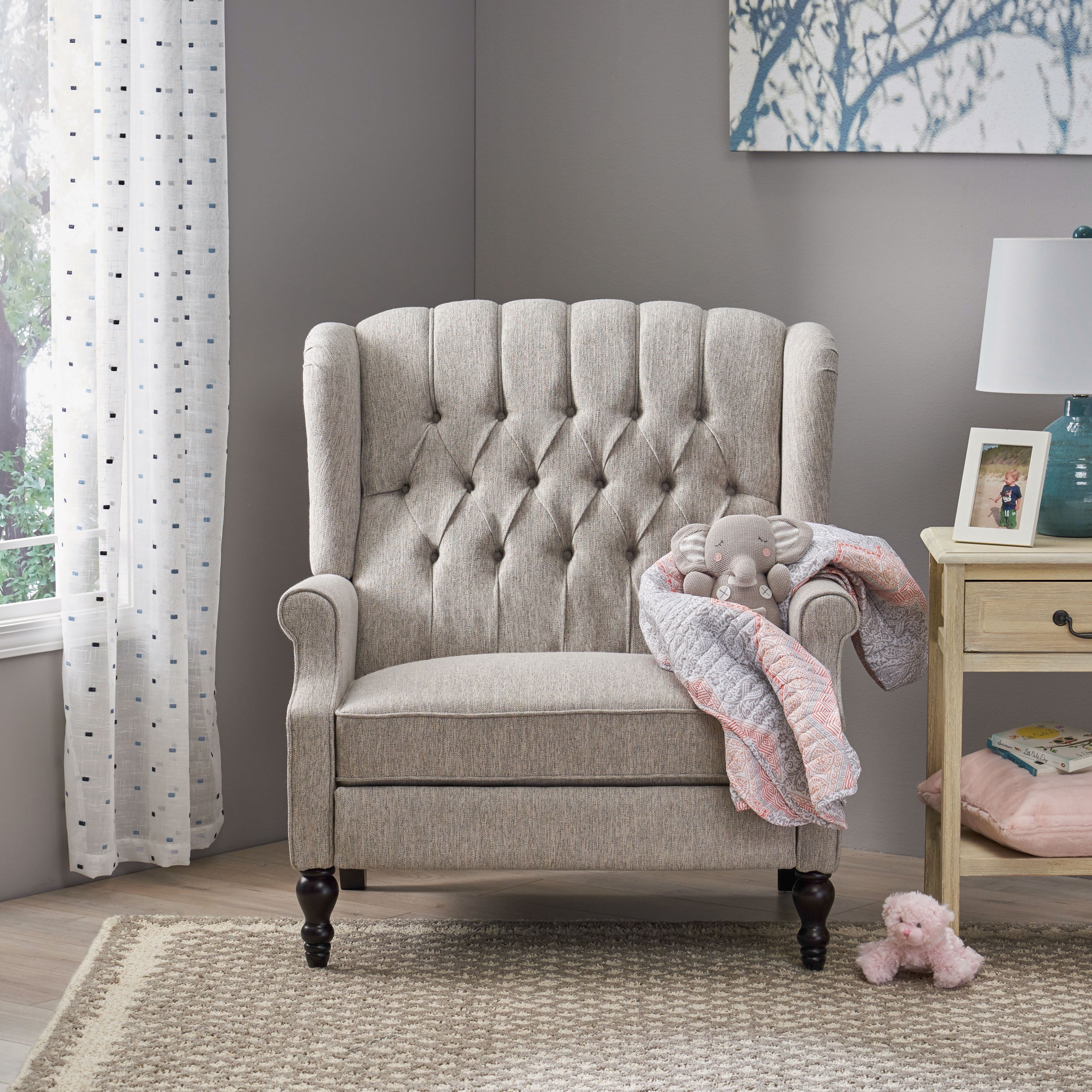Oversized Wingback Tufted Recliner Accent Chair