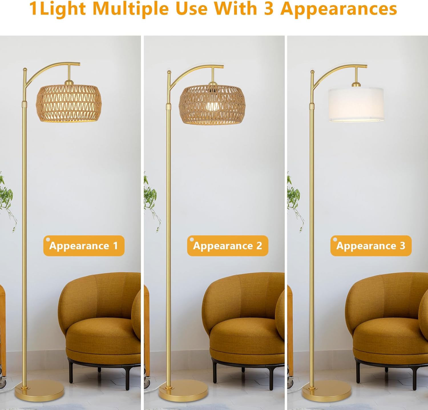Ataraxis Floor Lamp with 3 Color Temperatures and Double Drum Shade