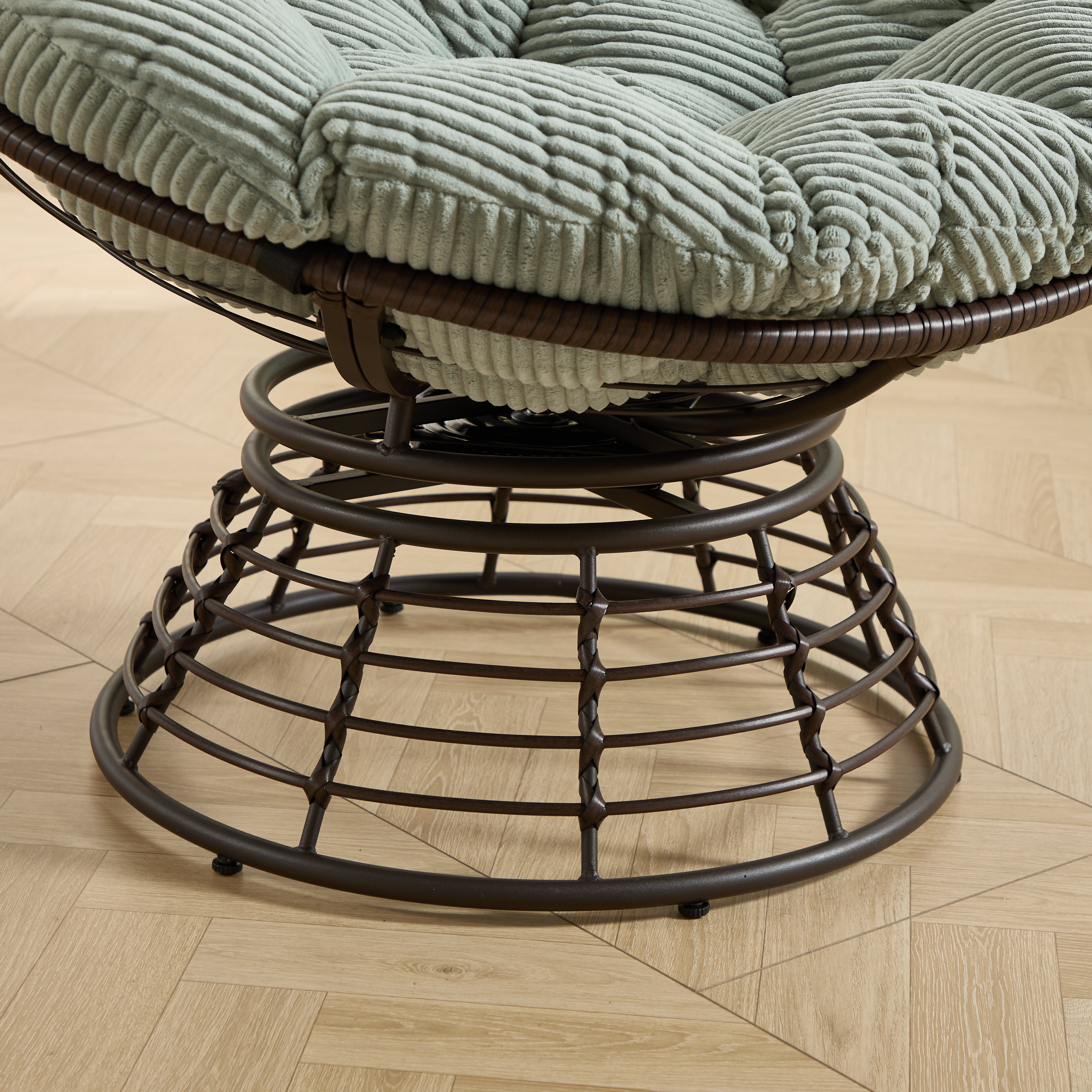 The Original Papasan™ 360° Swivel Indoor Outdoor Wicker Papasan Chair with Soft Thick Cushion