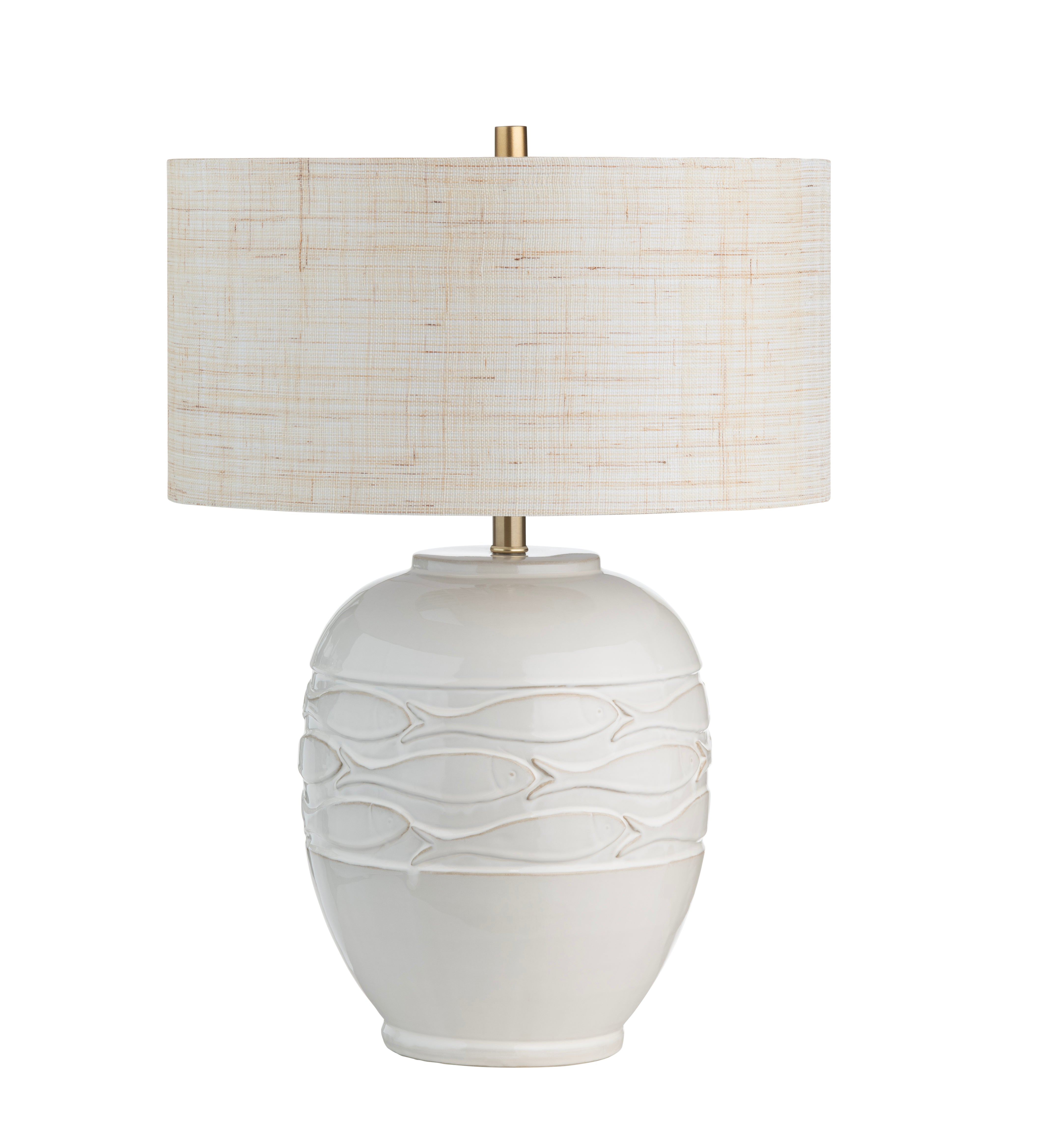 Ceramic Raised Fish Base Table Lamp