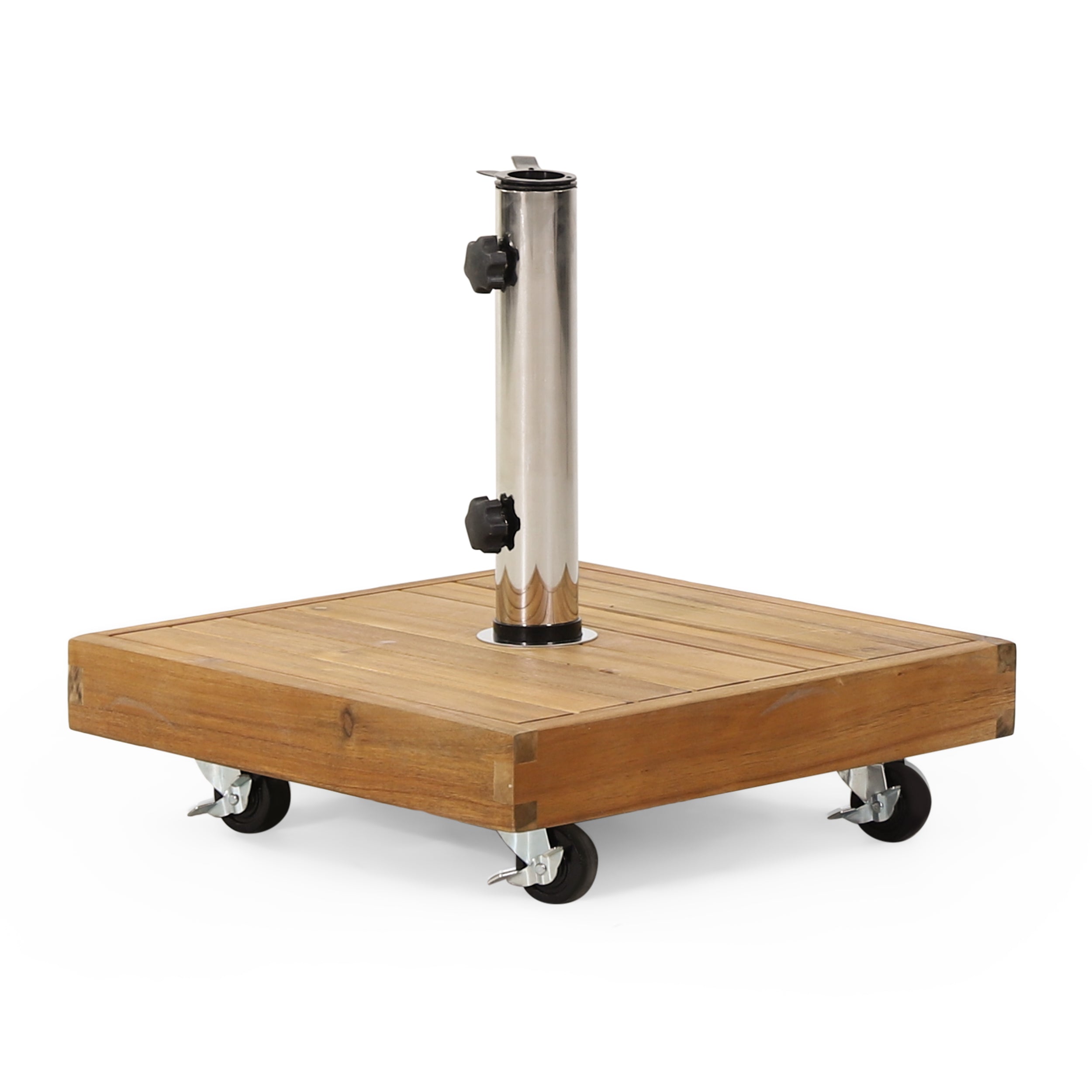 Wood Outdoor Square Umbrella Base with Casters