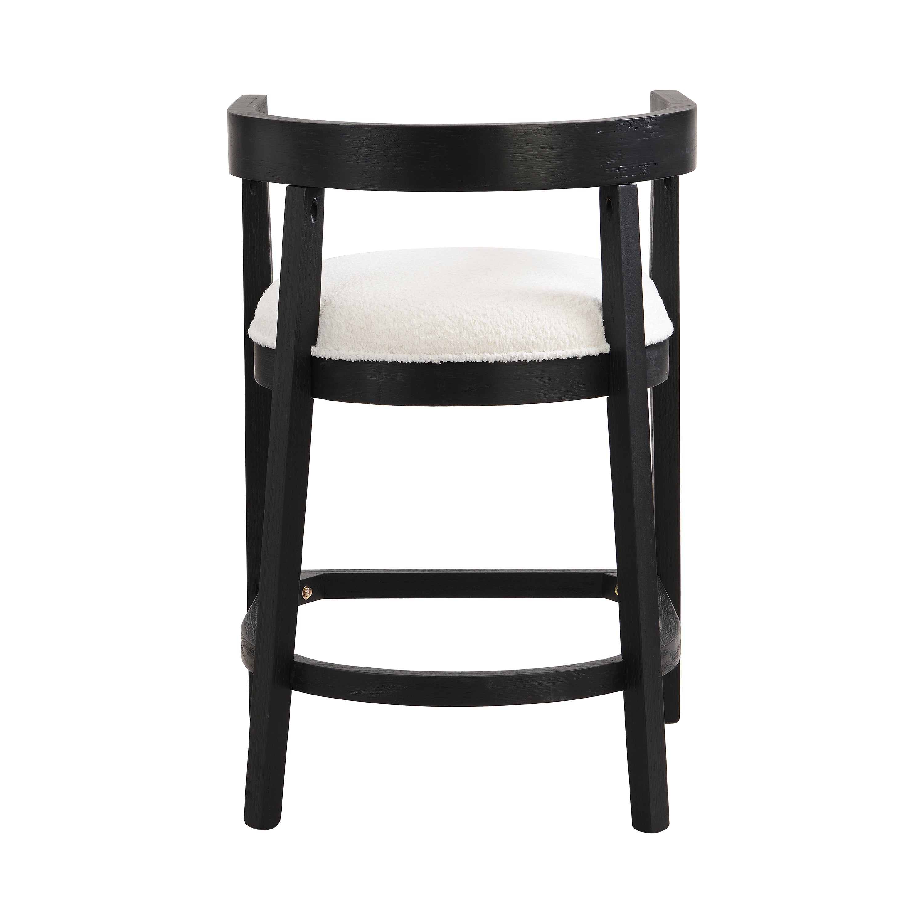 Modern Rubberwood Counter Stool Set with Upholstered Seats