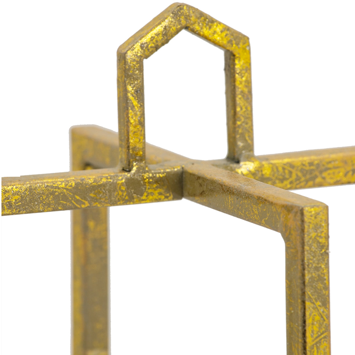 Open Face Gold Candleholder Lanterns, Set of 3