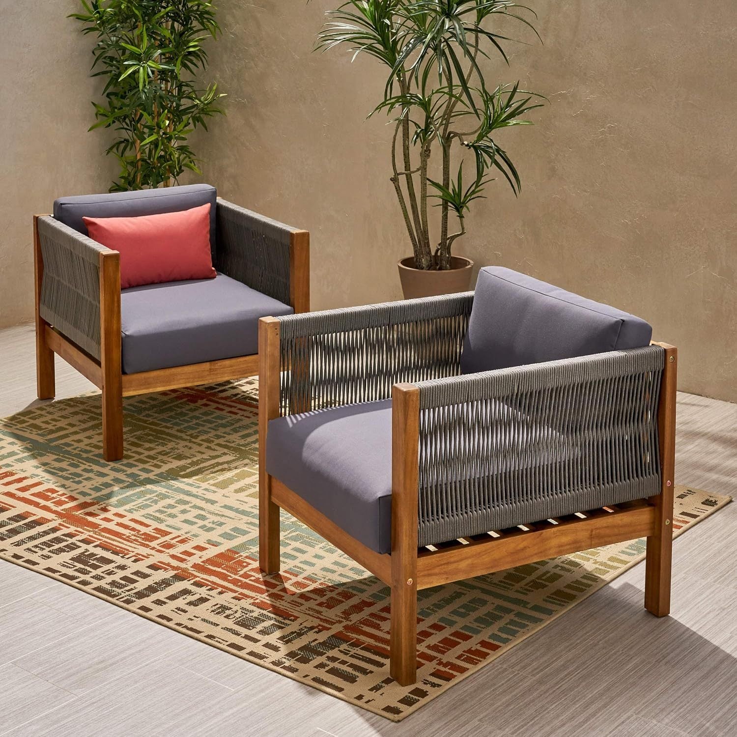 Laurel Outdoor Club Chairs, Set of 2