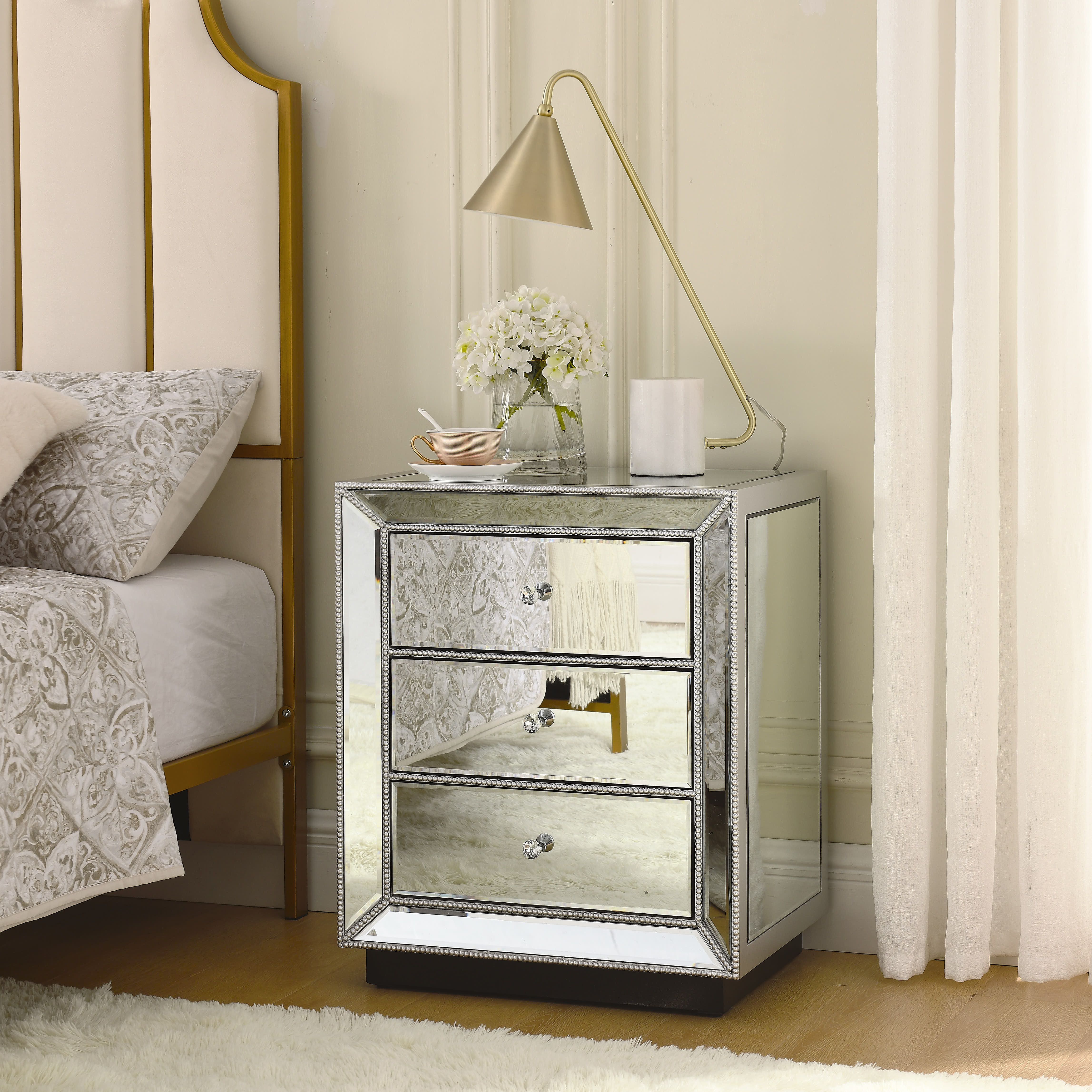3-Drawer Cabinet with Crystal Handle