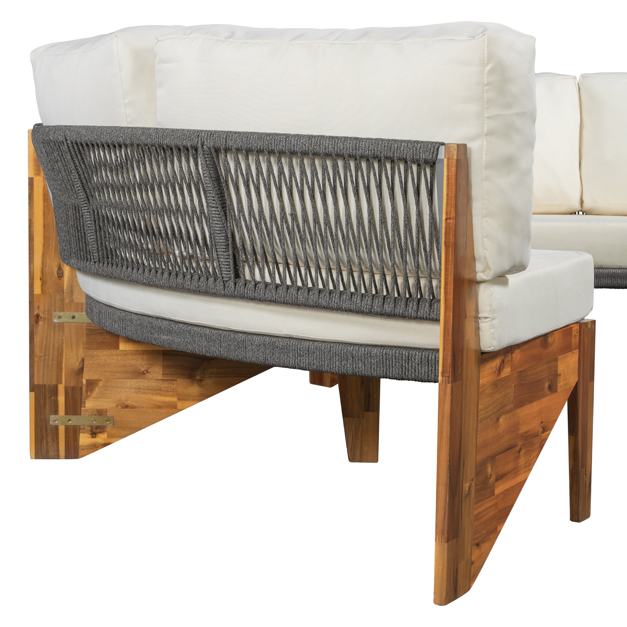 3-Piece Outdoor Semi-Circle Sofa Set for 6