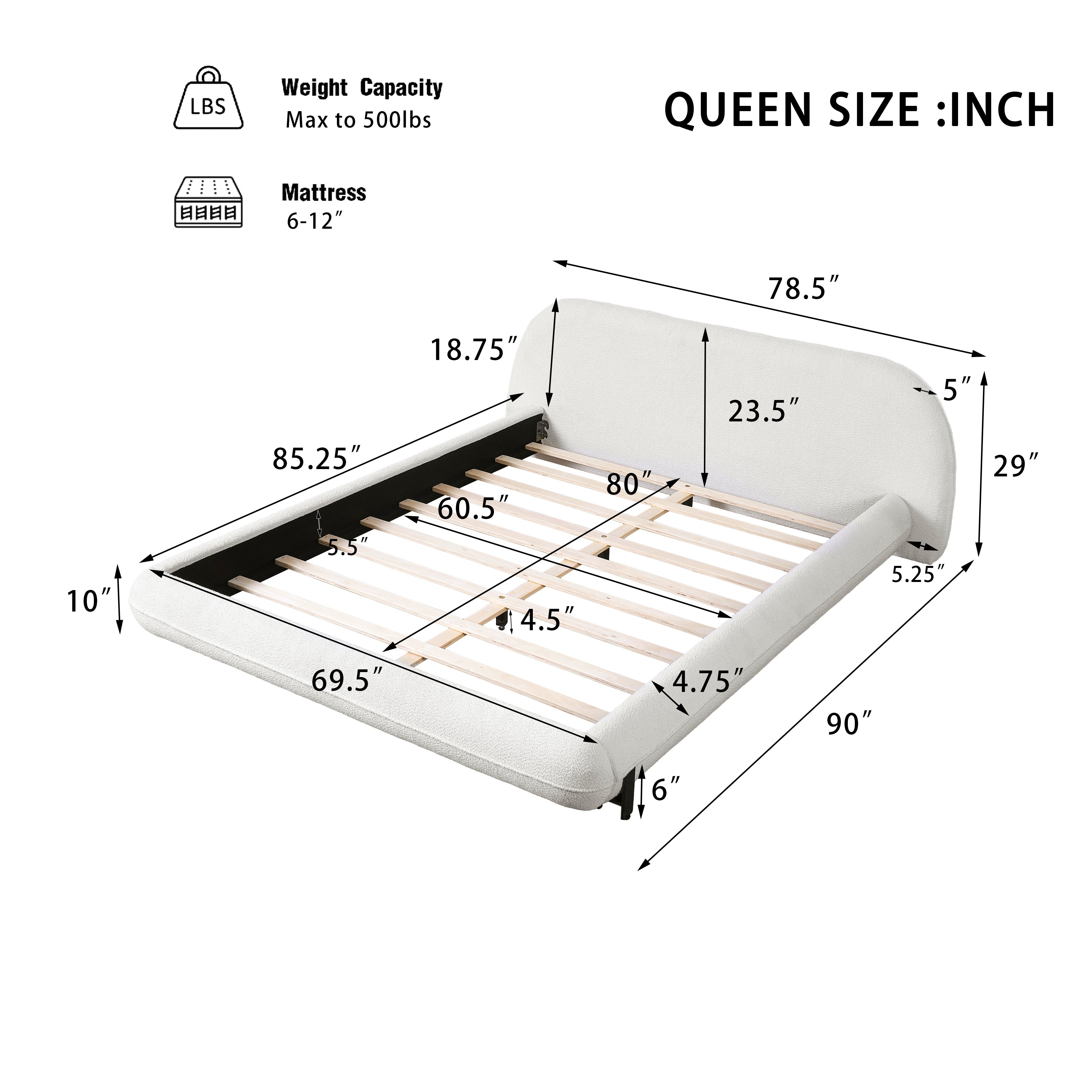 Boucle Upholstered Bed