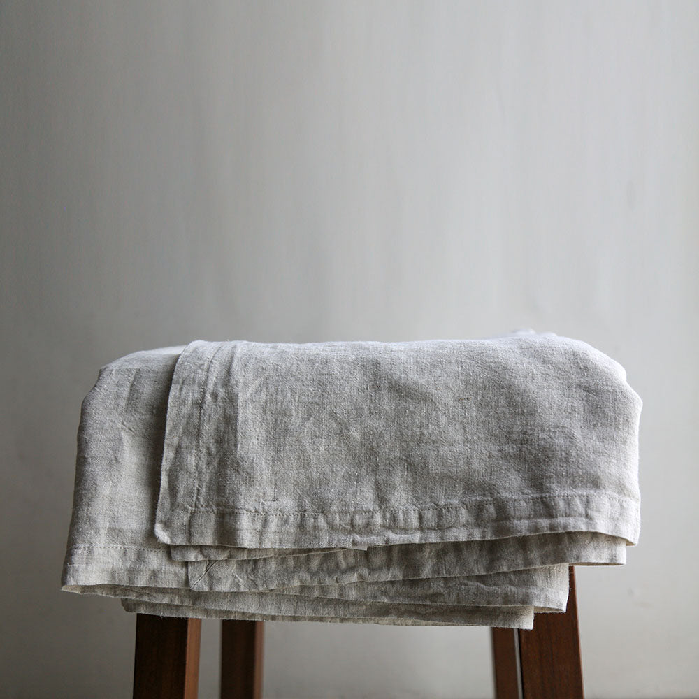Handcrafted Linen Tablecloth in Natural, 70 x 108in