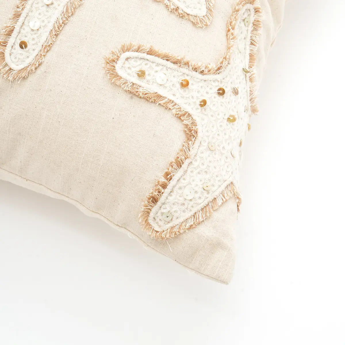 Starfish Embroidered Pillow