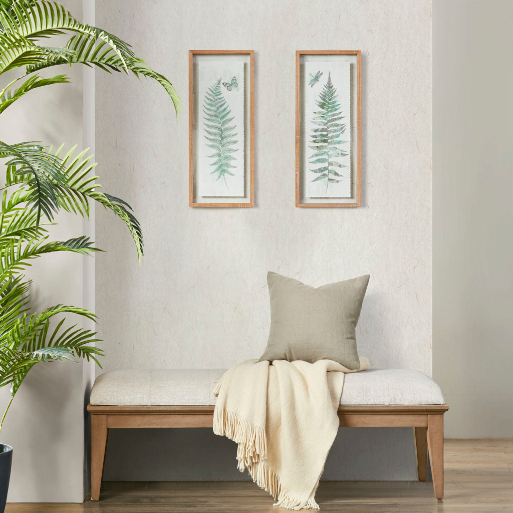 2-Piece Wood Wall Art Set with Glass Frame
