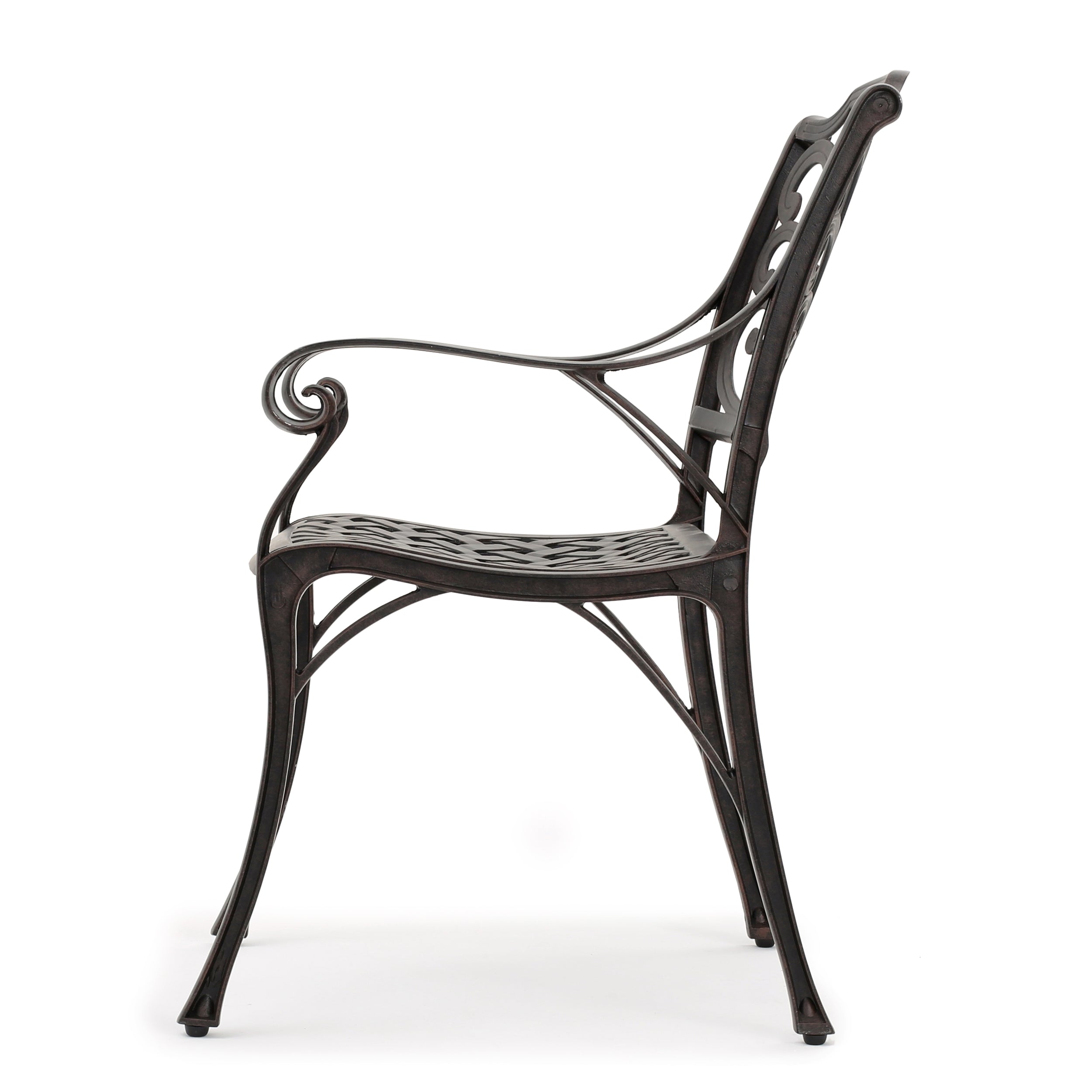 Montego Cast Aluminum Outdoor Dining Chairs in Bronze, Set of 2