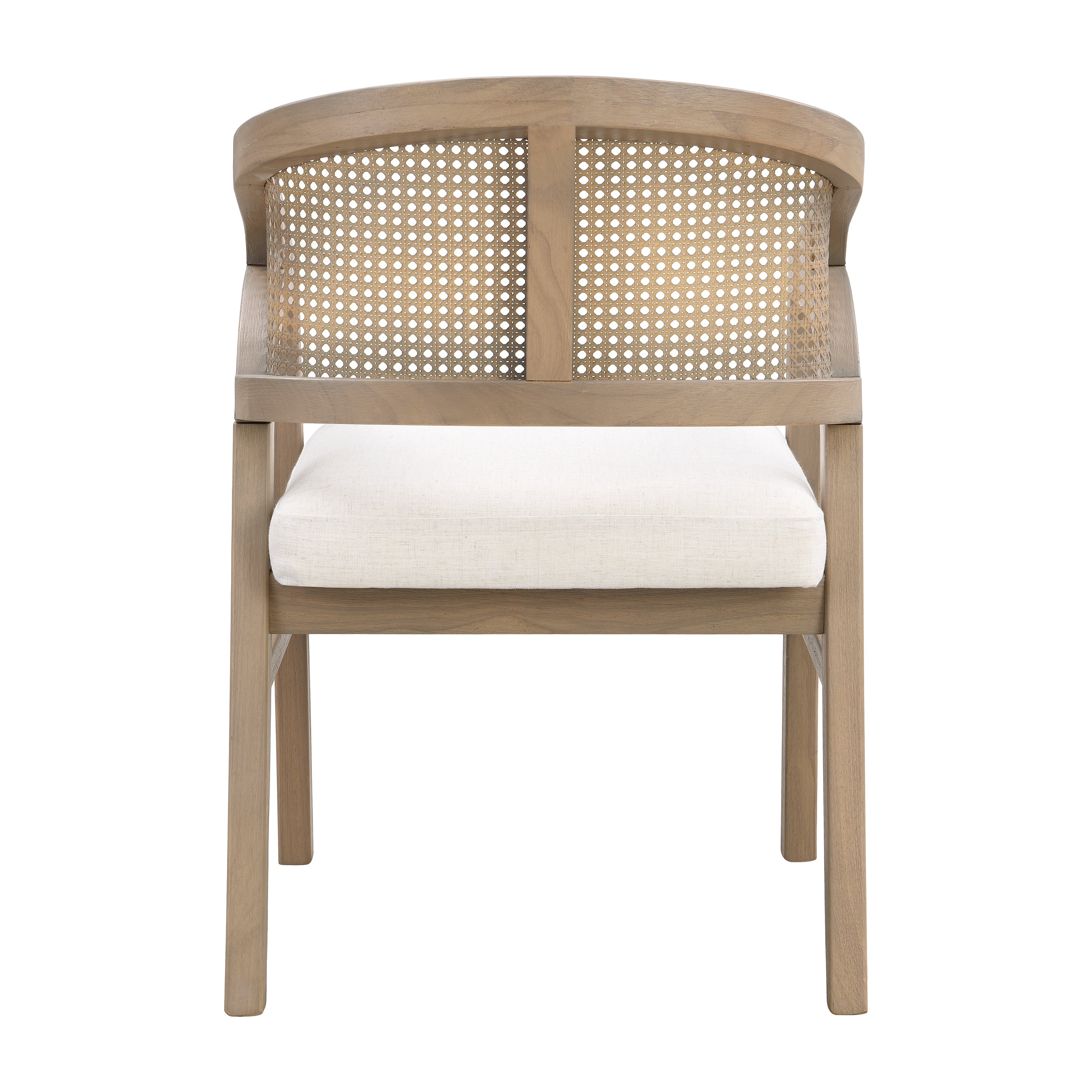 Briarwood 7-Piece Wood Upholstered Dining Set with Rattan Back Chairs