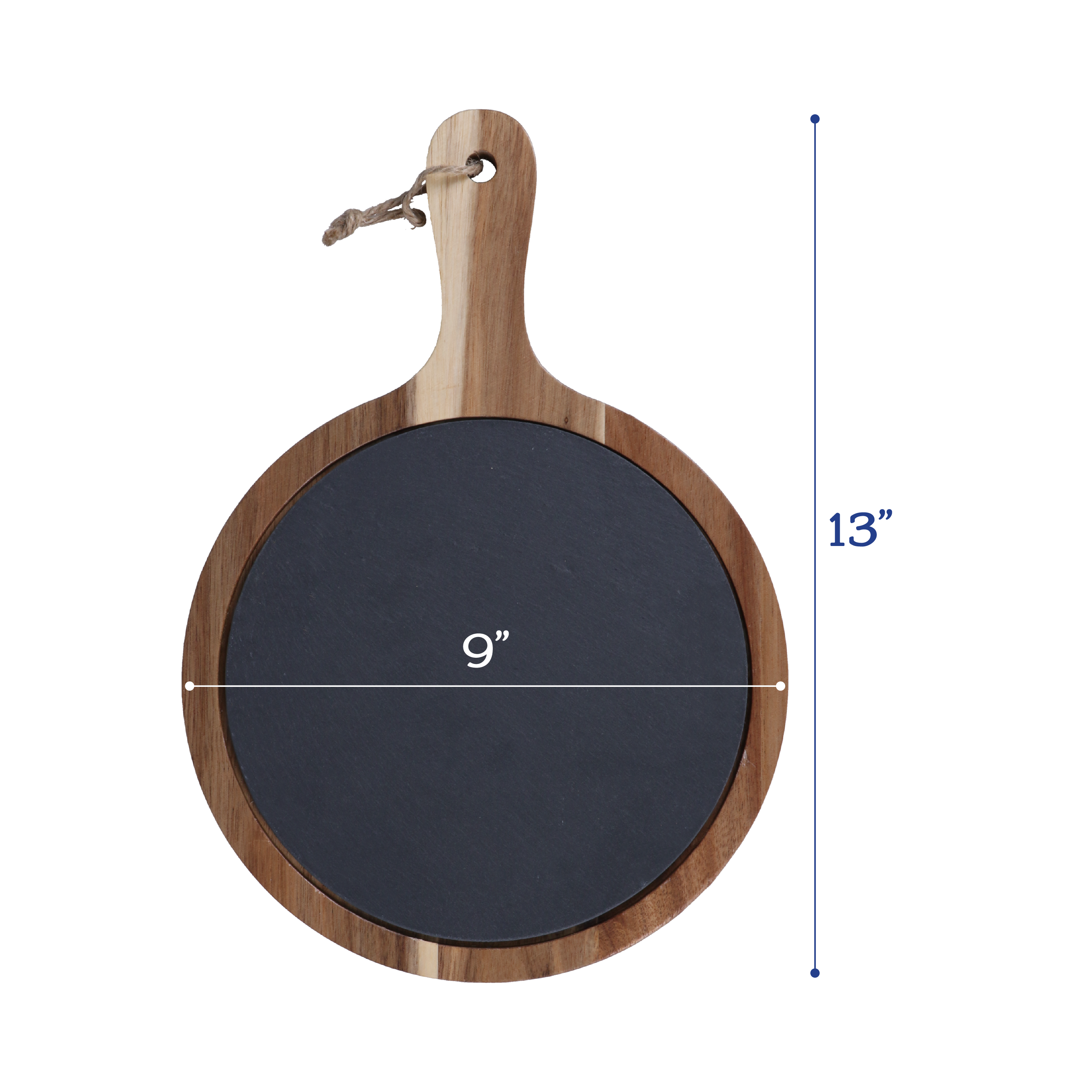 Round Set of 3 Slate and Wood Serving Boards