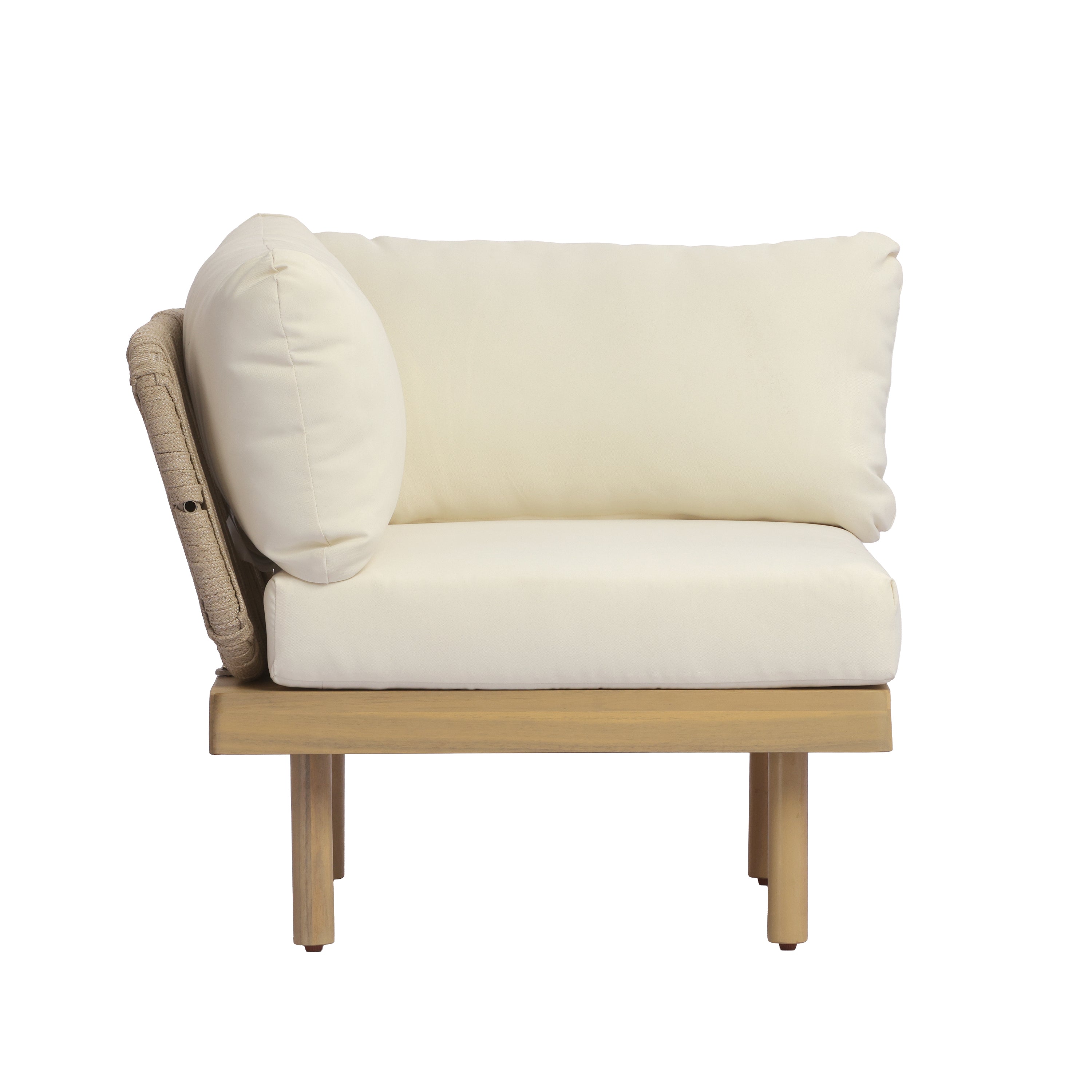 Sebastian 7-Piece Acacia Wood Outdoor Sectional Sofa Set