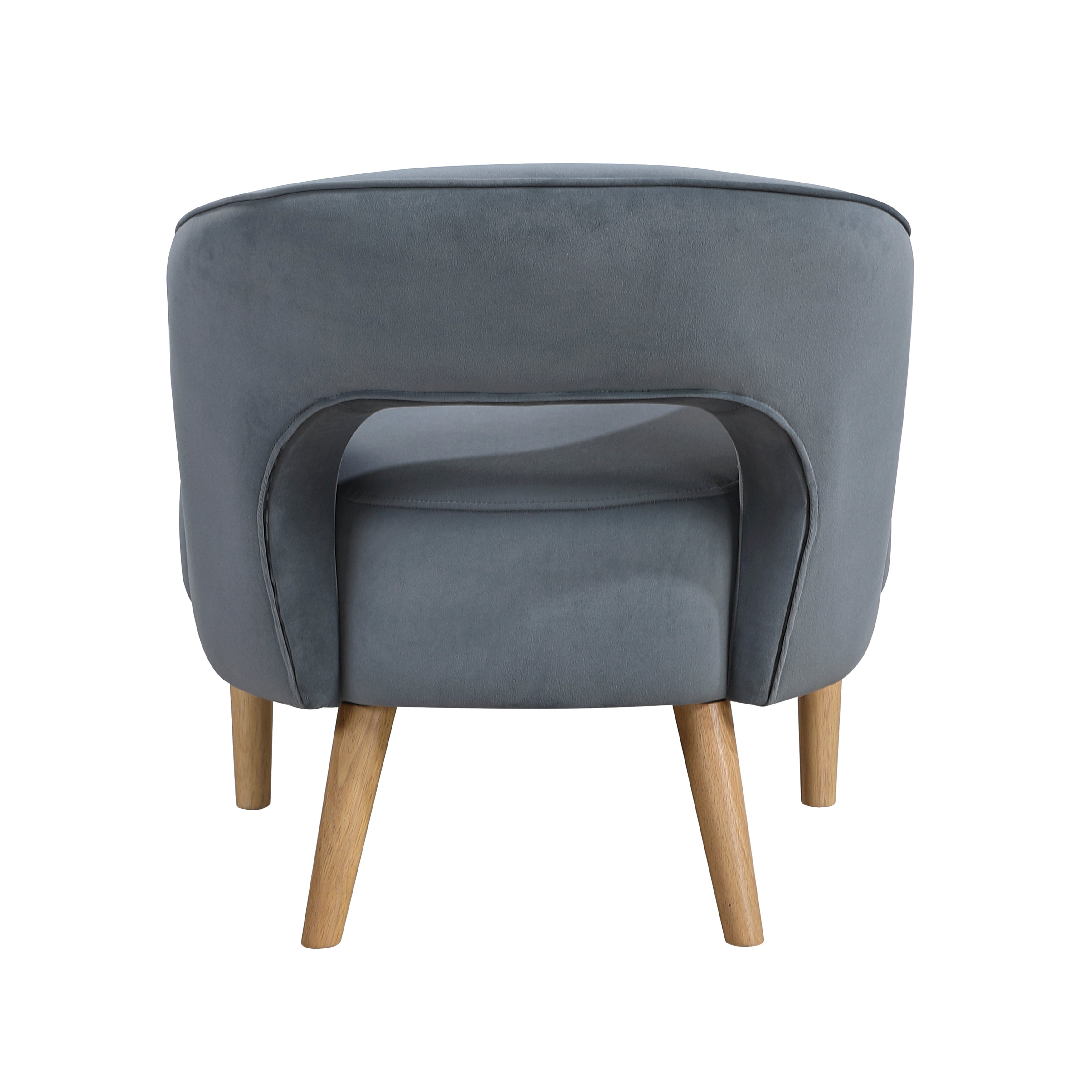 Modern Plush Velvet Open Back Barrel Accent Chair