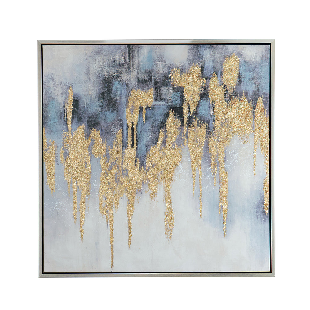 39.5" x 39.5" Wall Art with Striking Gold Accents