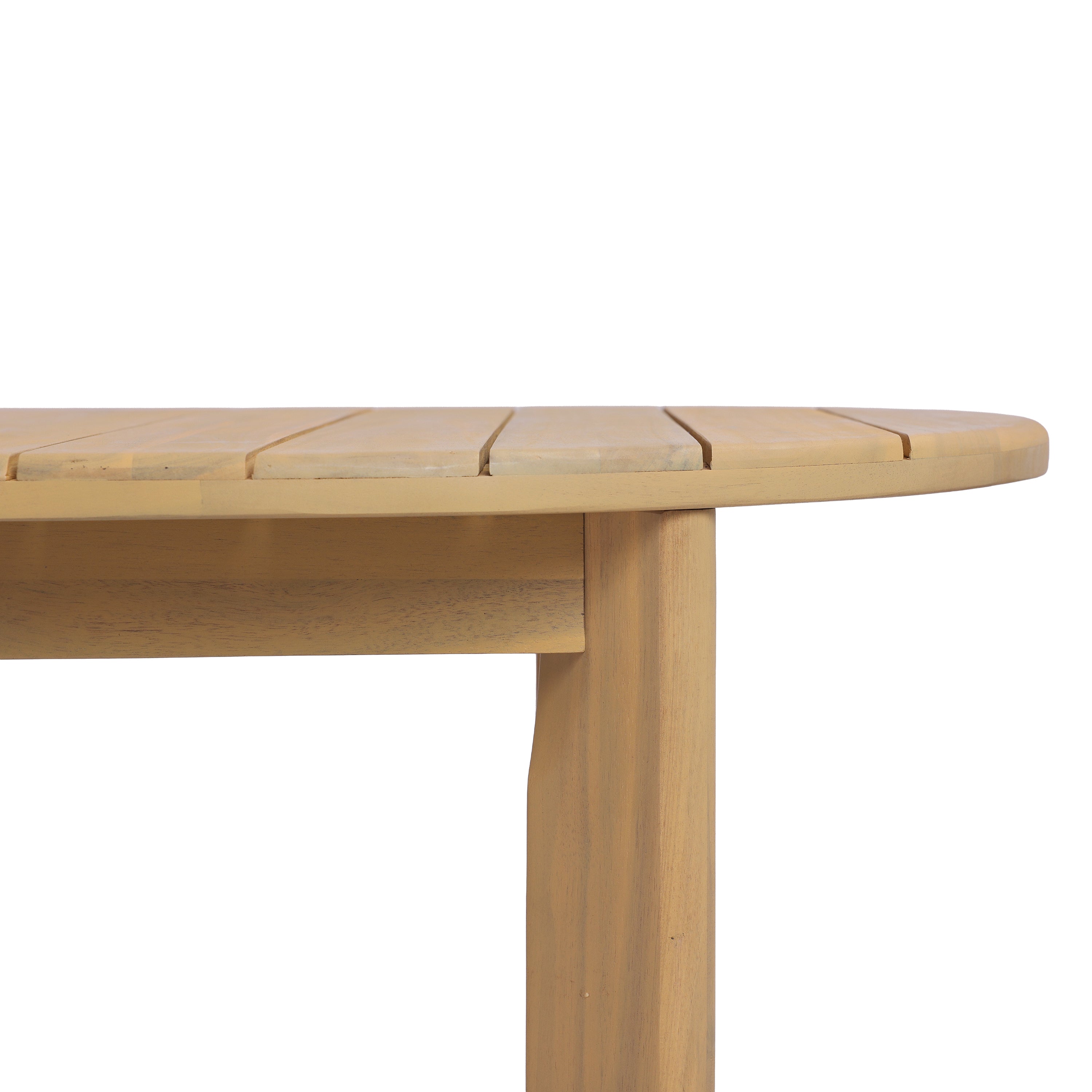 Woodside Oval Outdoor Dining Table with Light Teak Finish