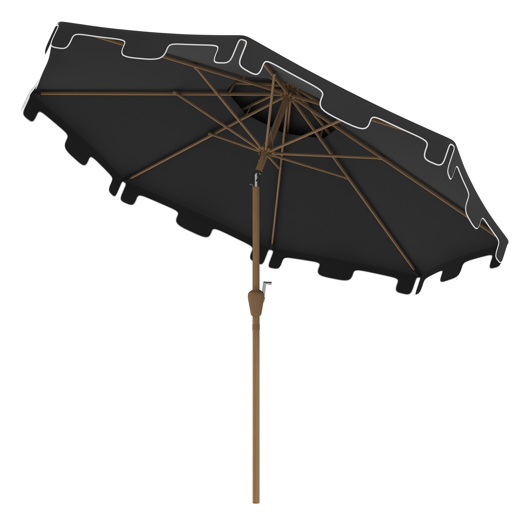 9' Double Top Ruffled Patio Umbrella with Push Button Tilt and Crank