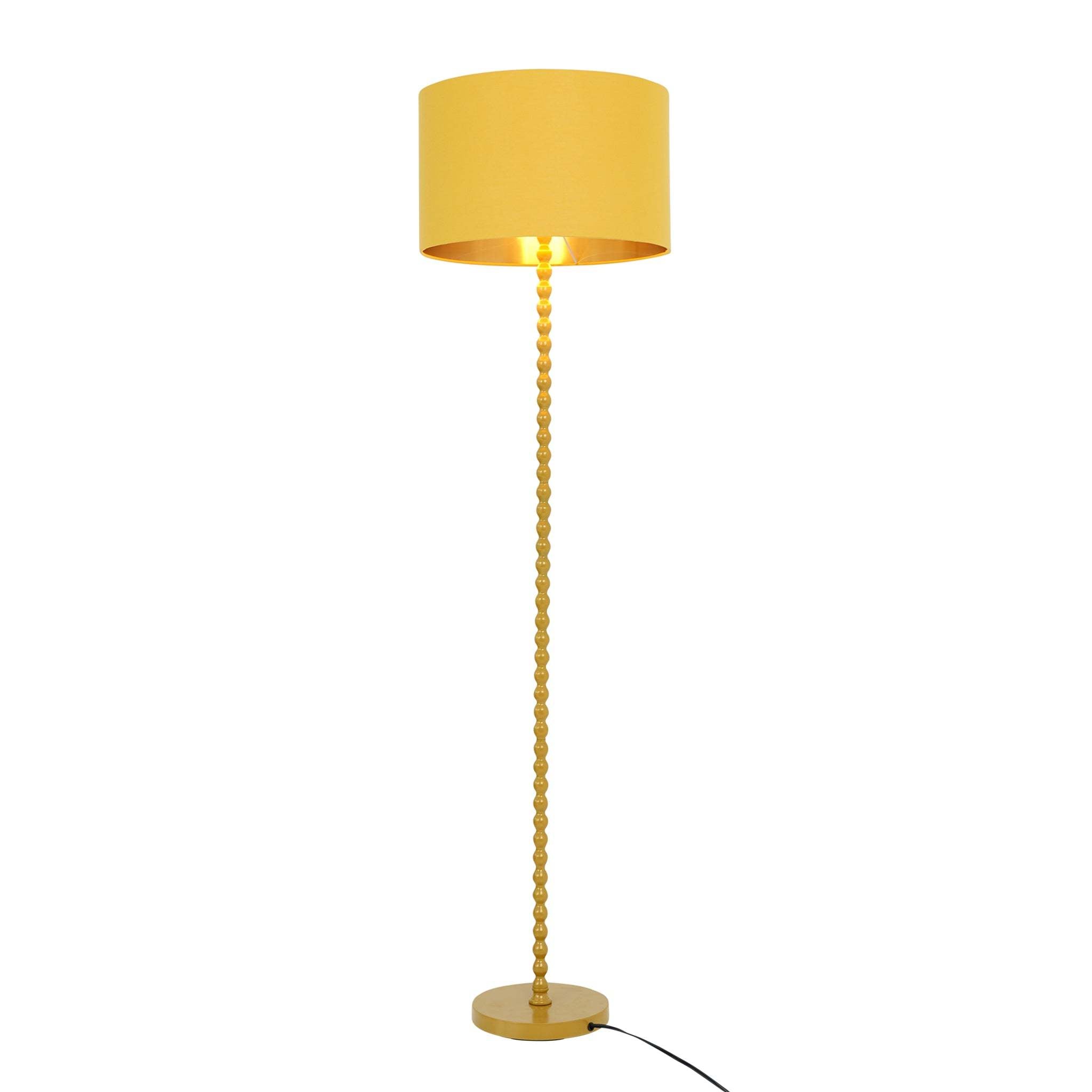 Beaded Floor Lamp with Ochre Shade
