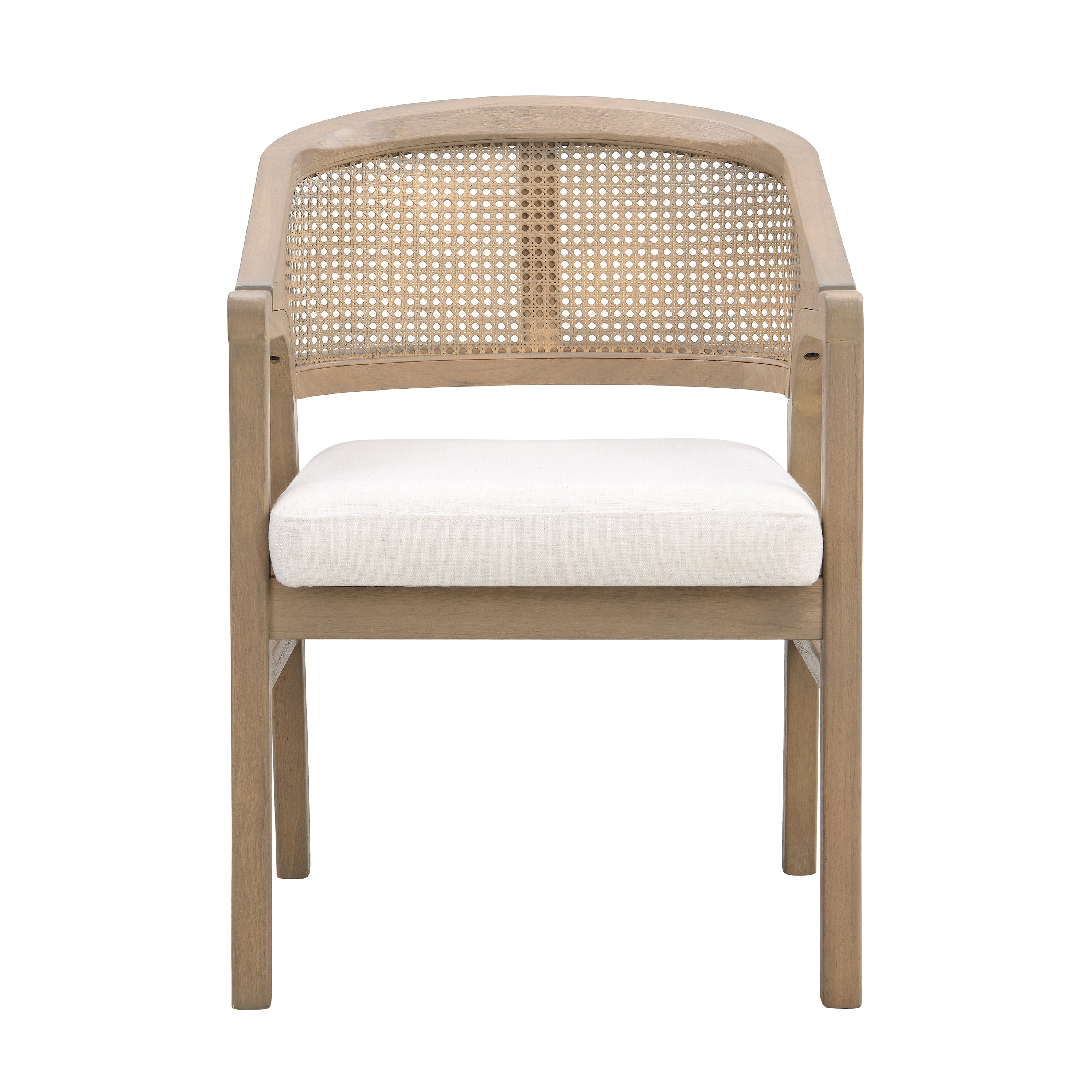 Briarwood 7-Piece Wood Upholstered Dining Set with Rattan Back Chairs