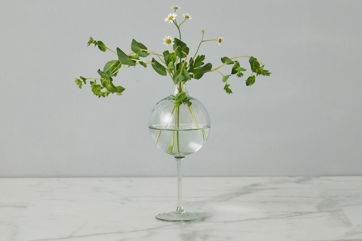 Sage Wine Glass Vase, Medium