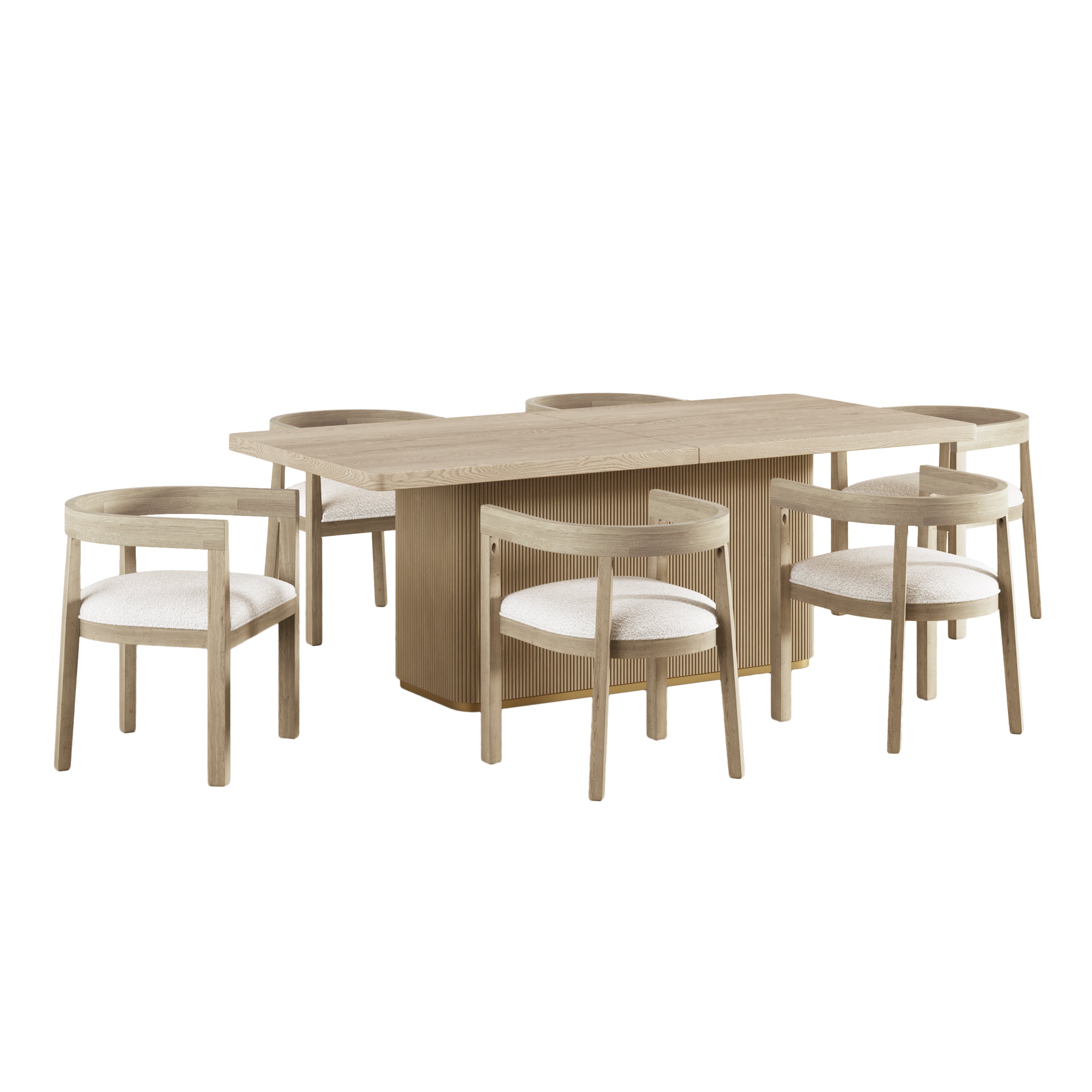 Ashford 7-Piece Dining Set with Pedestal Table & 6 Chairs