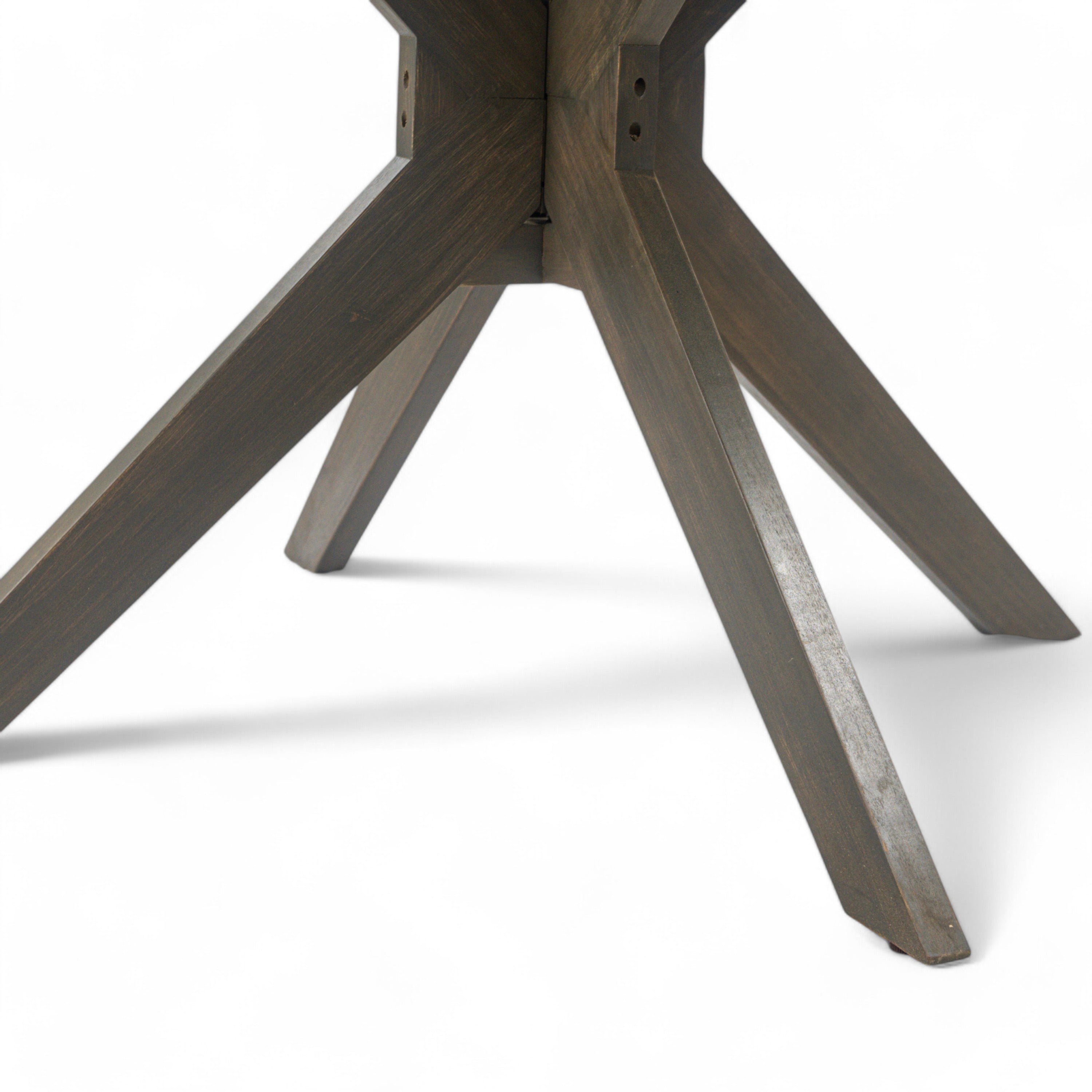 Stanford Outdoor Round Acacia Wood Dining Table with X Base