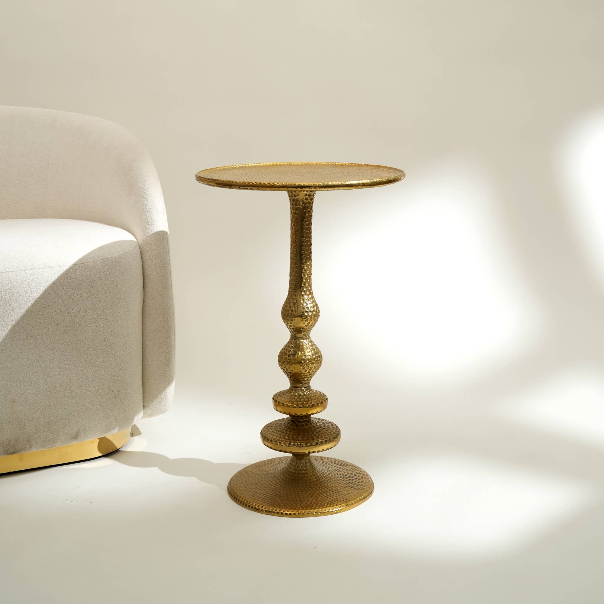 Decorative Aluminium Accent Side Table-16X16X24"