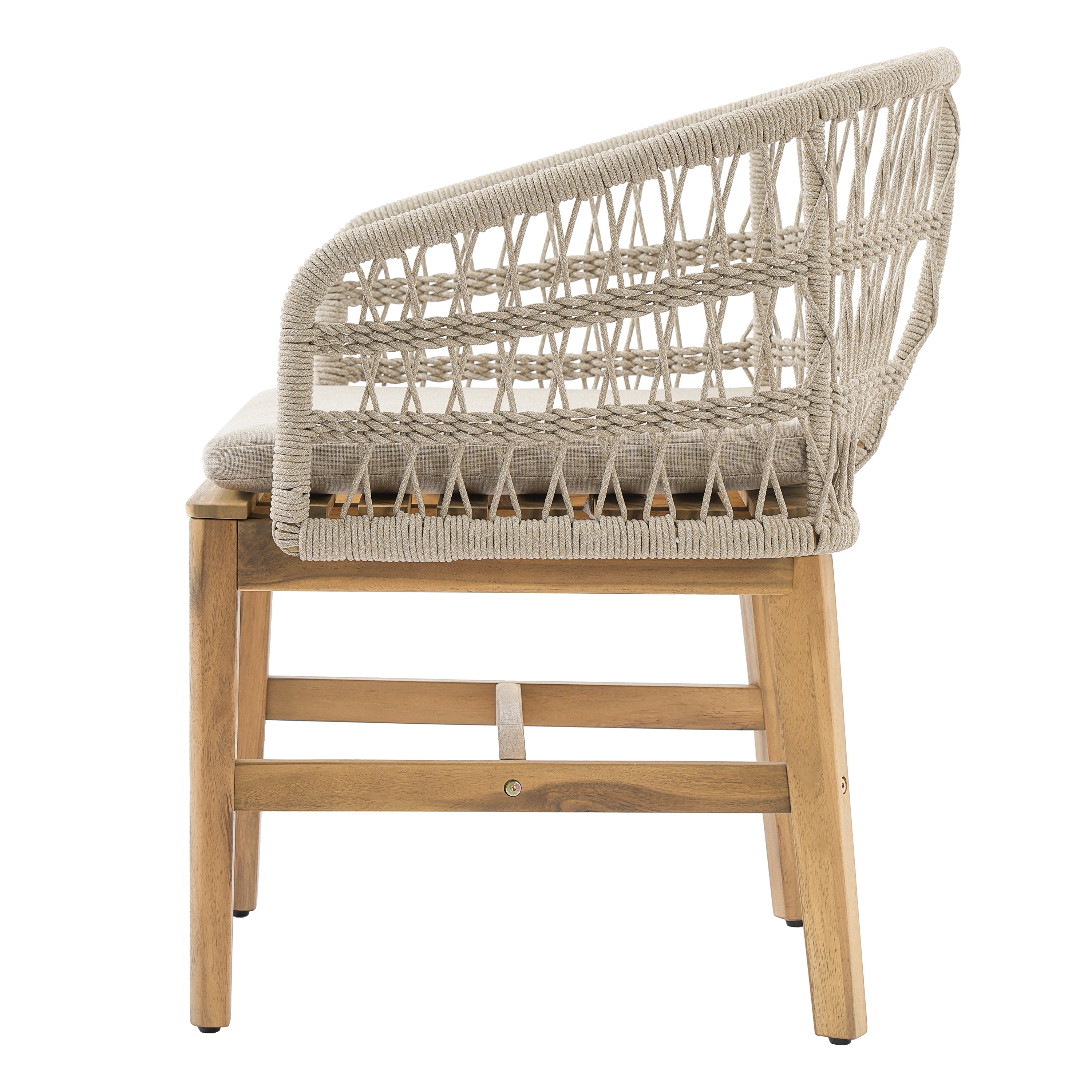 Laguna Outdoor Wood and Rope Dining Chair, Set of 2