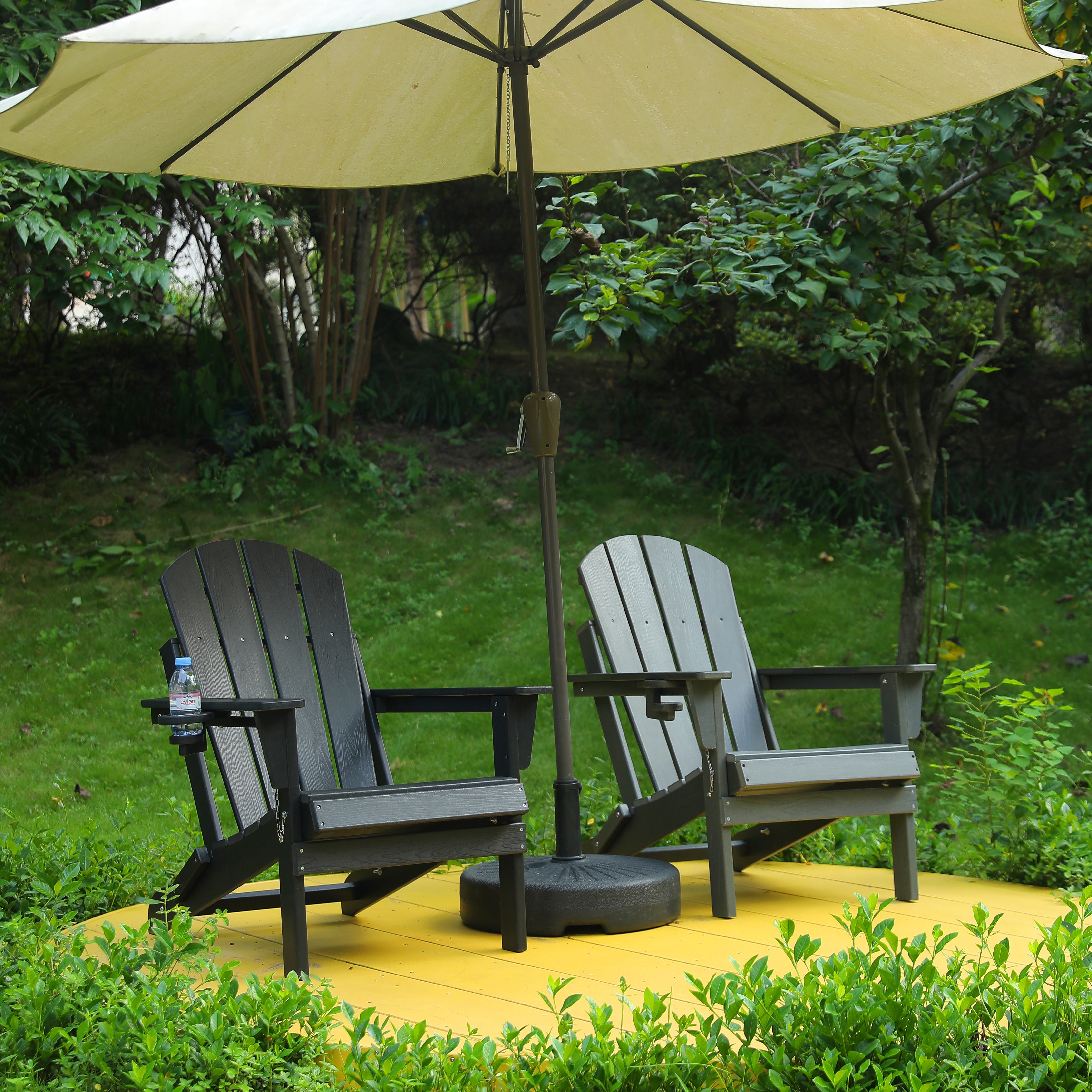 Composite Folding Adirondack Chair with Dual Cup Holder