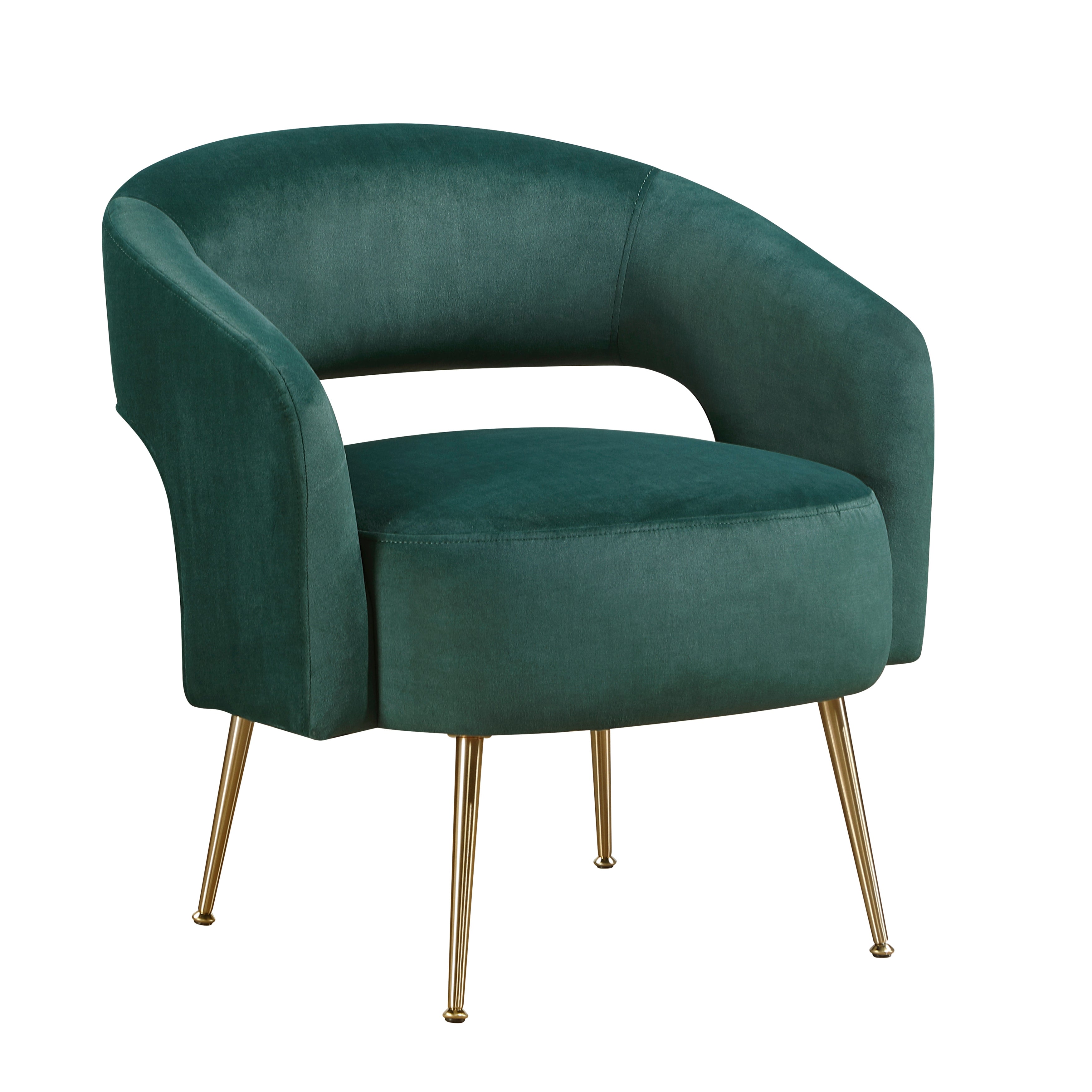 Modern Soft Velvet Accent Chair with Gold Legs