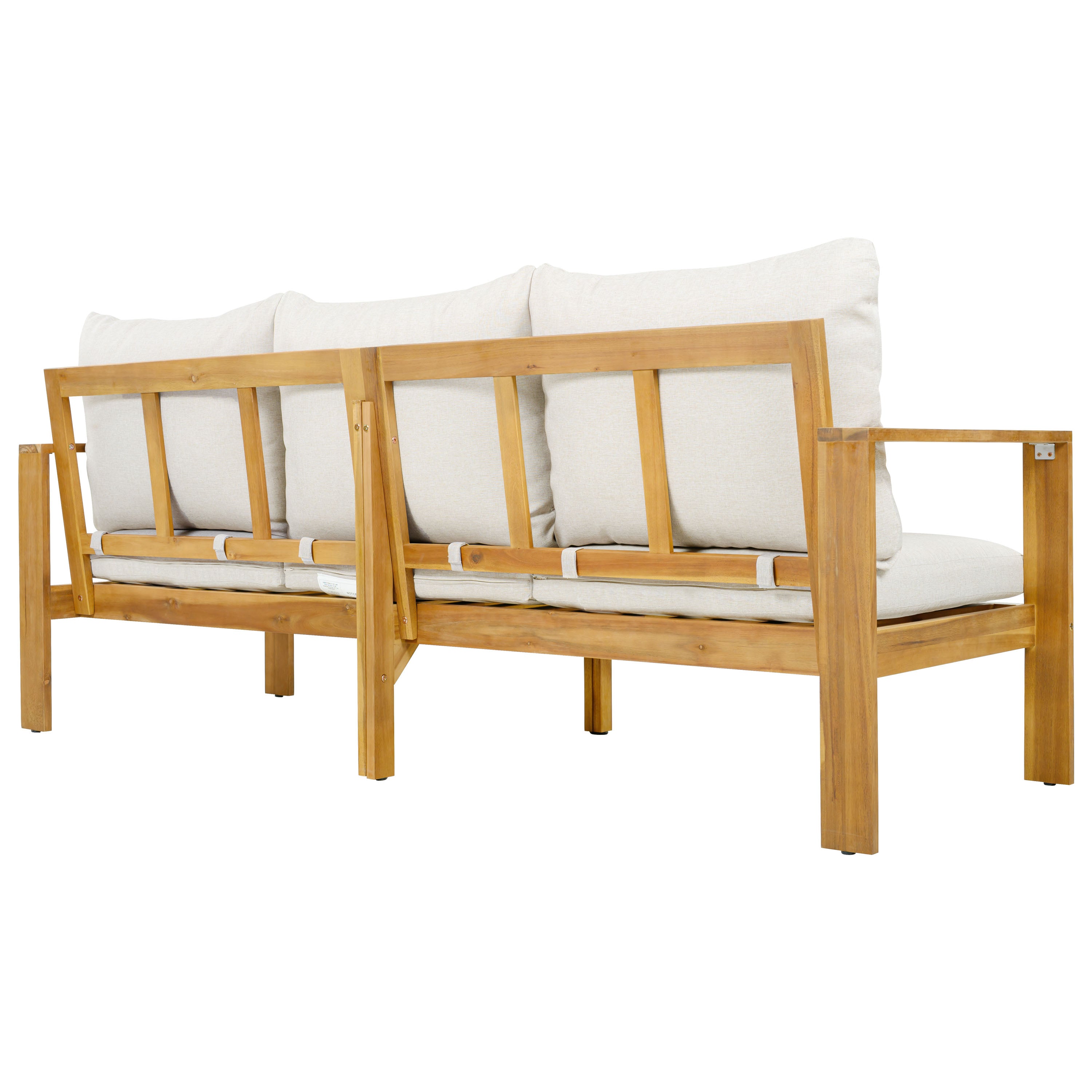 Outdoor 3 Piece Acacia Sectional Patio Sofa Set