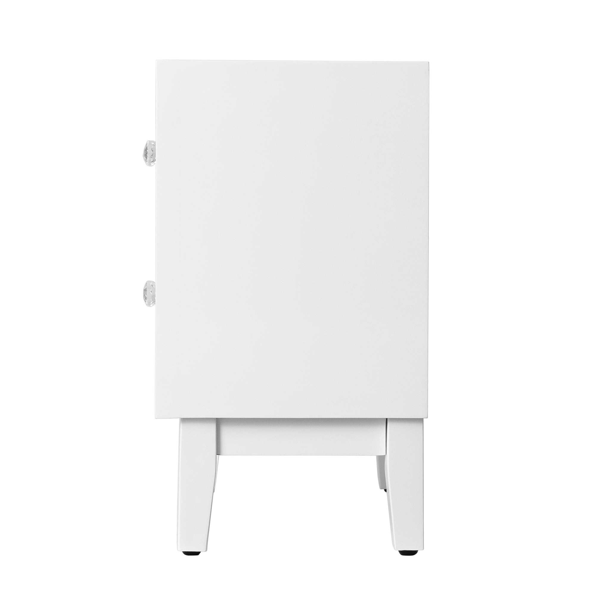 22" Pattern Mirror Glass Nightstand with 2 Drawers