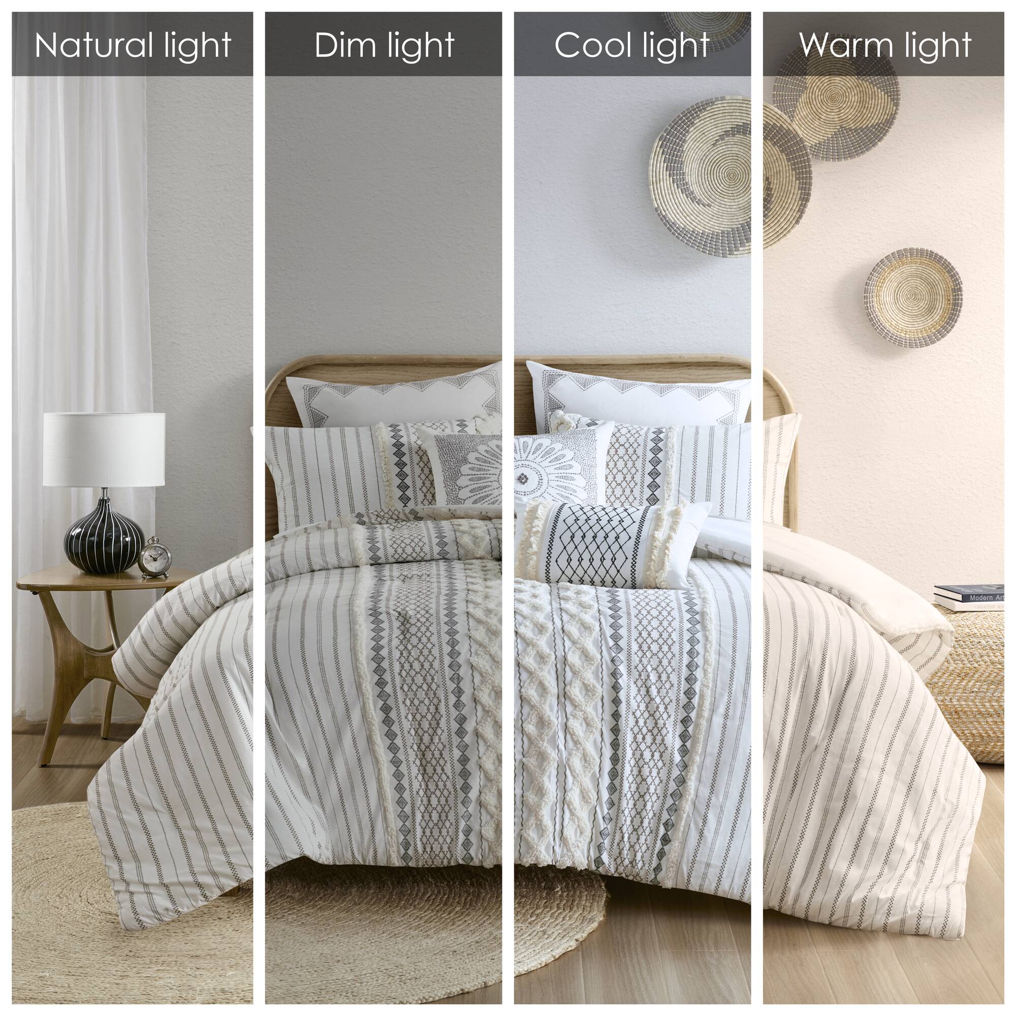 Imani Cotton Printed Comforter Set with Chenille